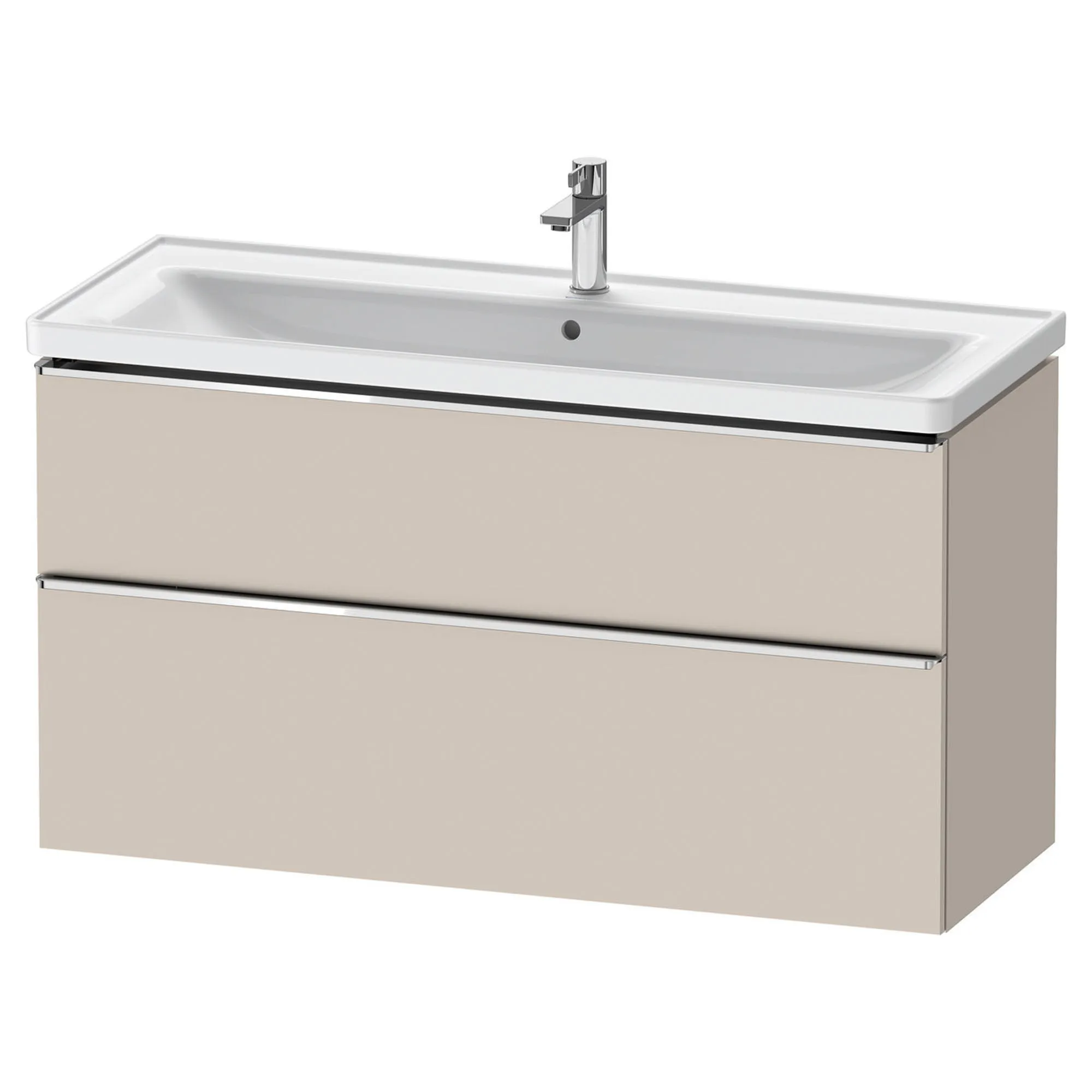 Duravit D-Neo Wall Mounted 2-Drawer Vanity Unit With Ceramic Basin - Taupe