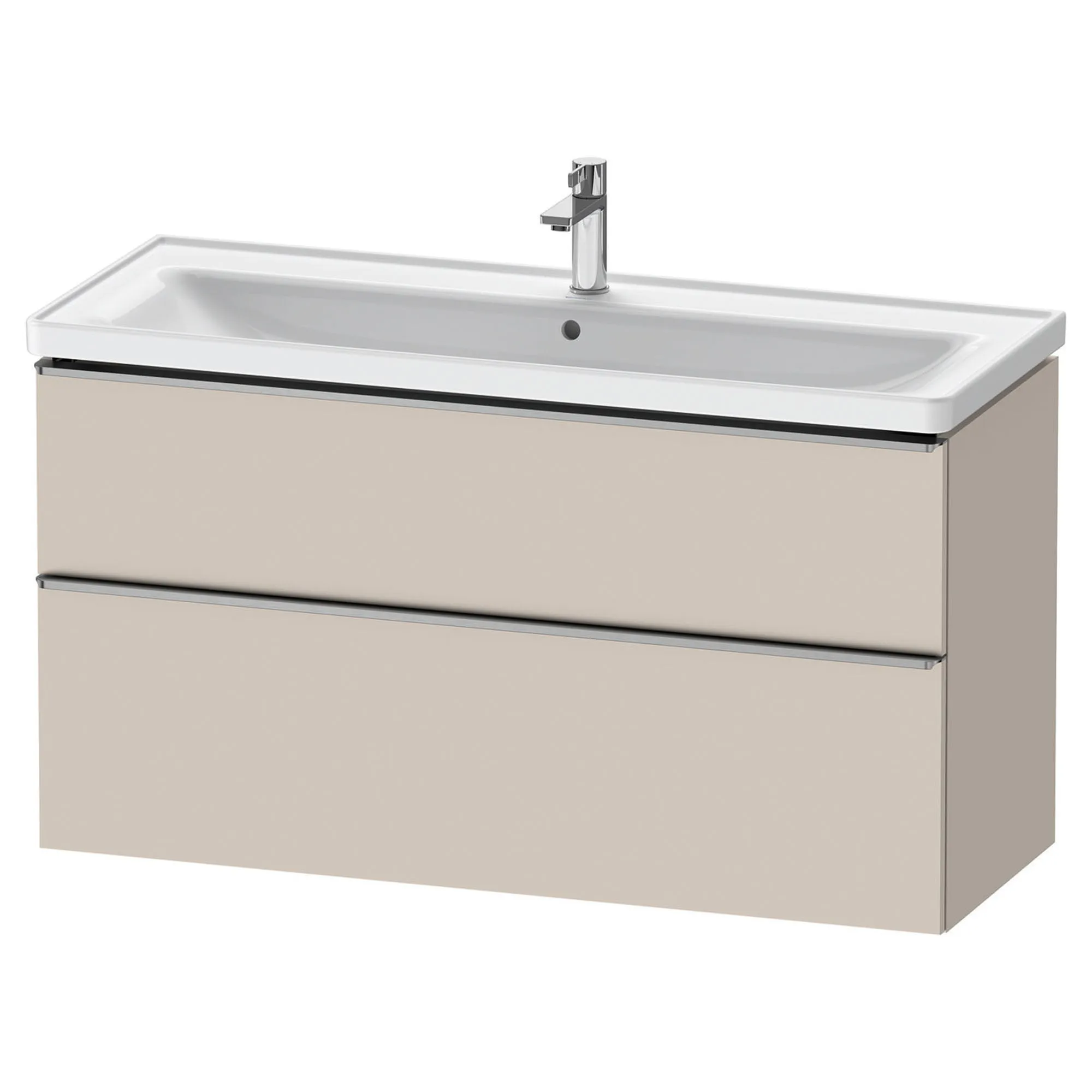 Duravit D-Neo Wall Mounted 2-Drawer Vanity Unit With Ceramic Basin - Taupe