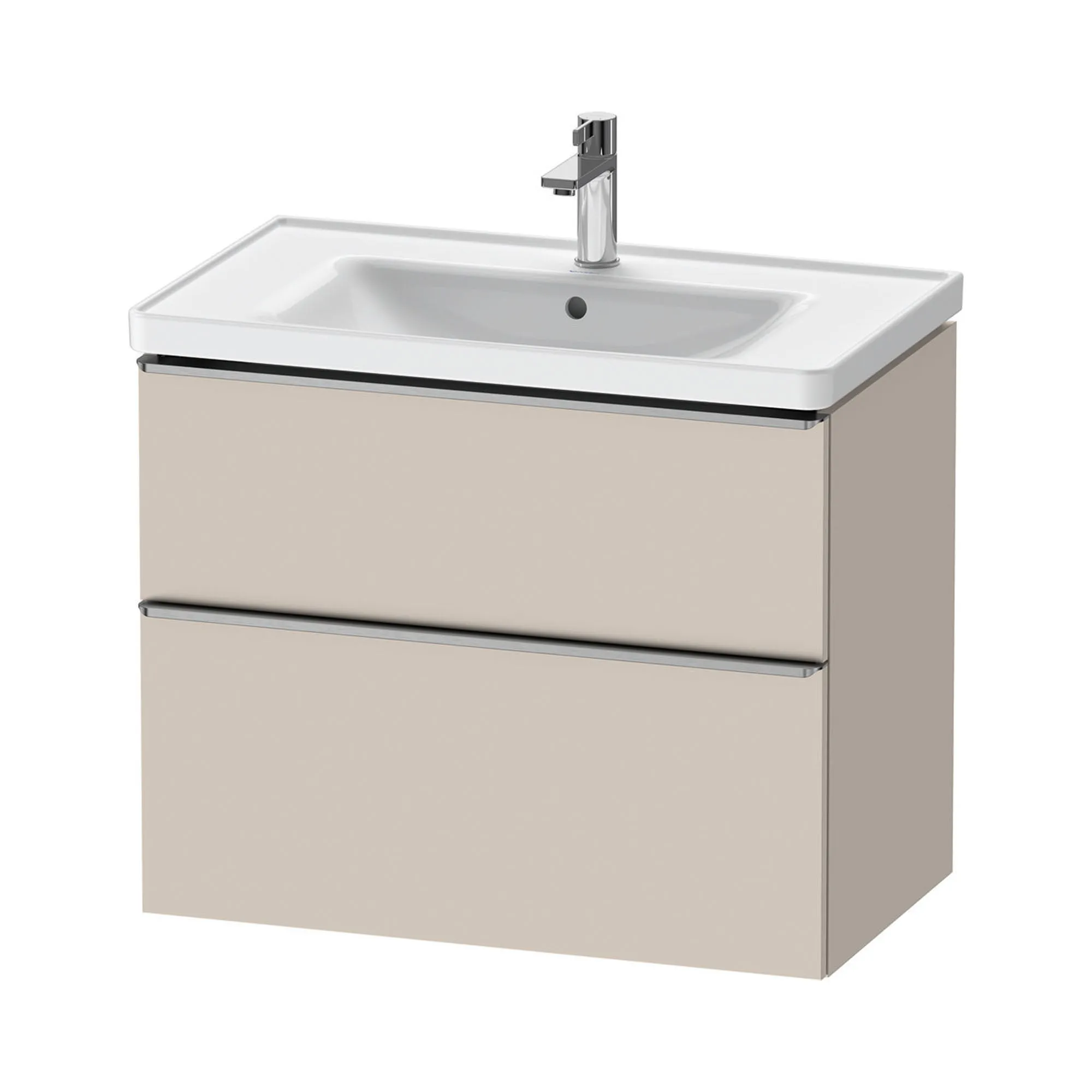 Duravit D-Neo Wall Mounted 2-Drawer Vanity Unit With Ceramic Basin - Taupe