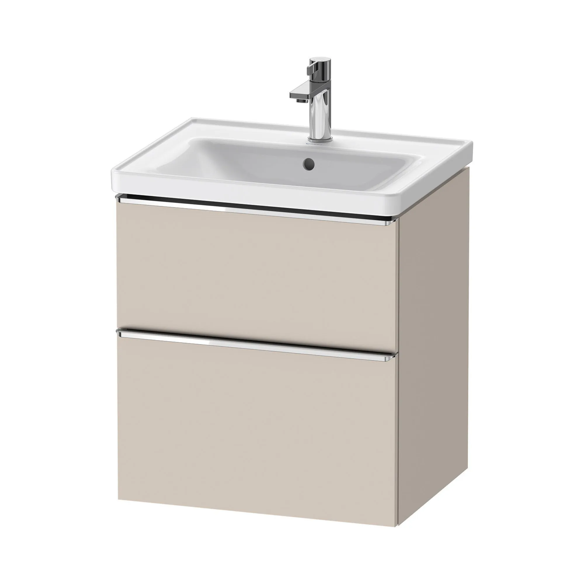 Duravit D-Neo Wall Mounted 2-Drawer Vanity Unit With Ceramic Basin - Taupe