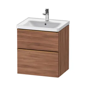 Duravit D-Neo Wall Mounted 2-Drawer Vanity Unit With Ceramic Basin - Walnut