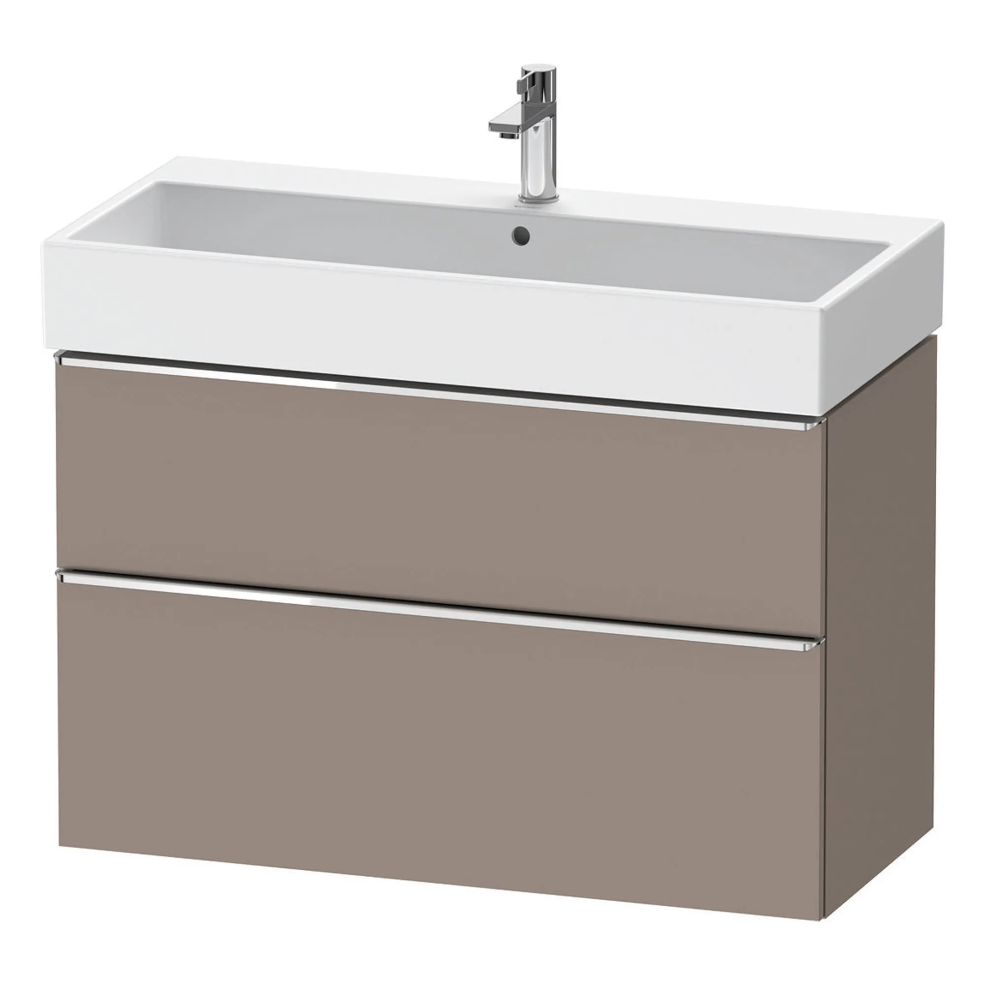 Duravit D-Neo Wall Mounted 2-Drawer Vanity Unit With Vero Air Ceramic Basin - Basalt