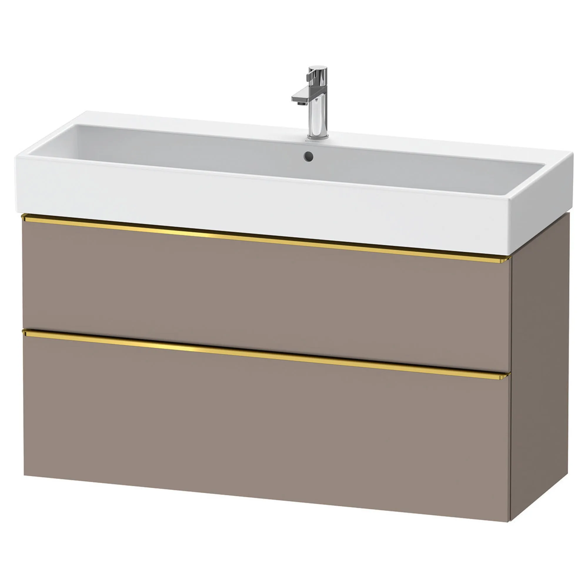 Duravit D-Neo Wall Mounted 2-Drawer Vanity Unit With Vero Air Ceramic Basin - Basalt
