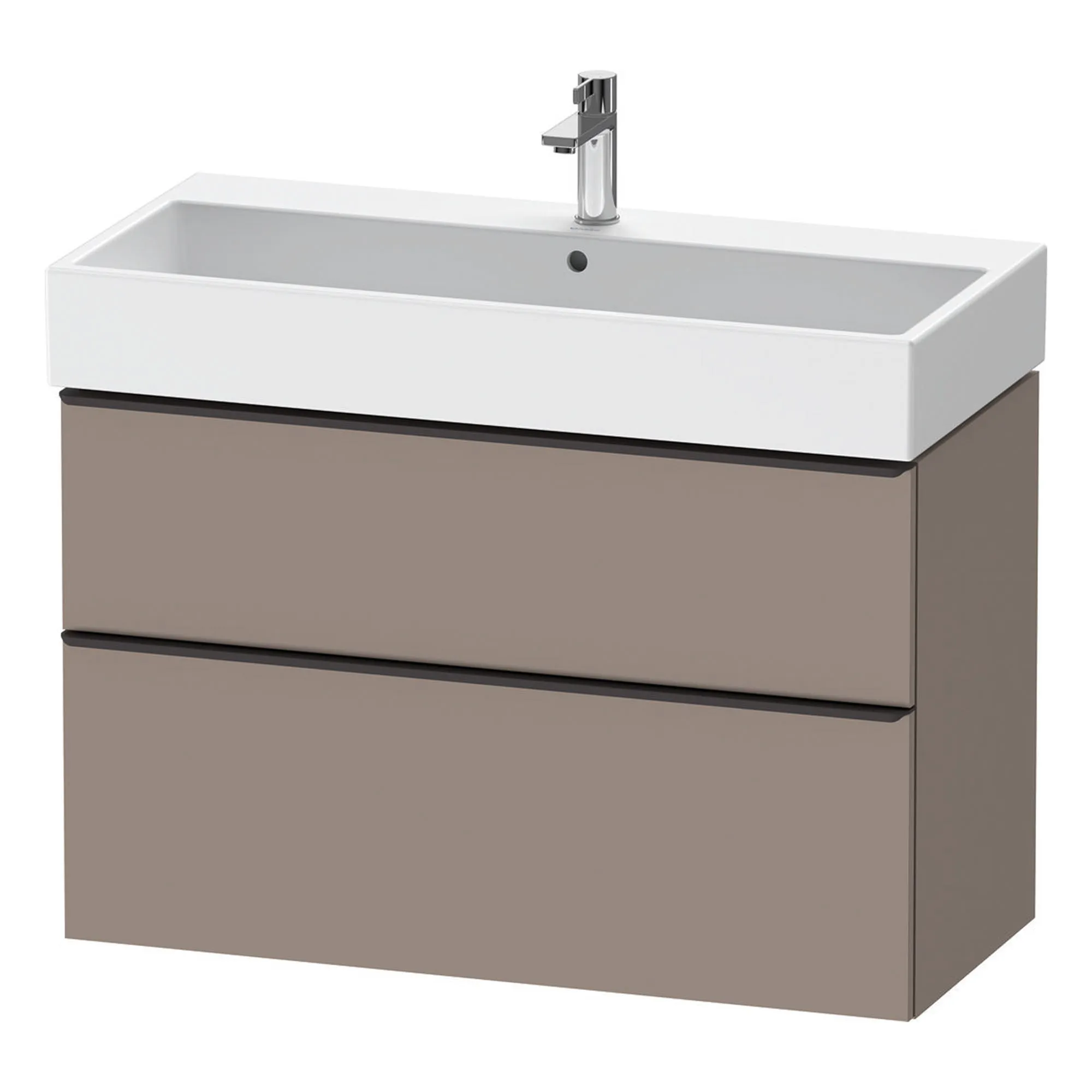 Duravit D-Neo Wall Mounted 2-Drawer Vanity Unit With Vero Air Ceramic Basin - Basalt
