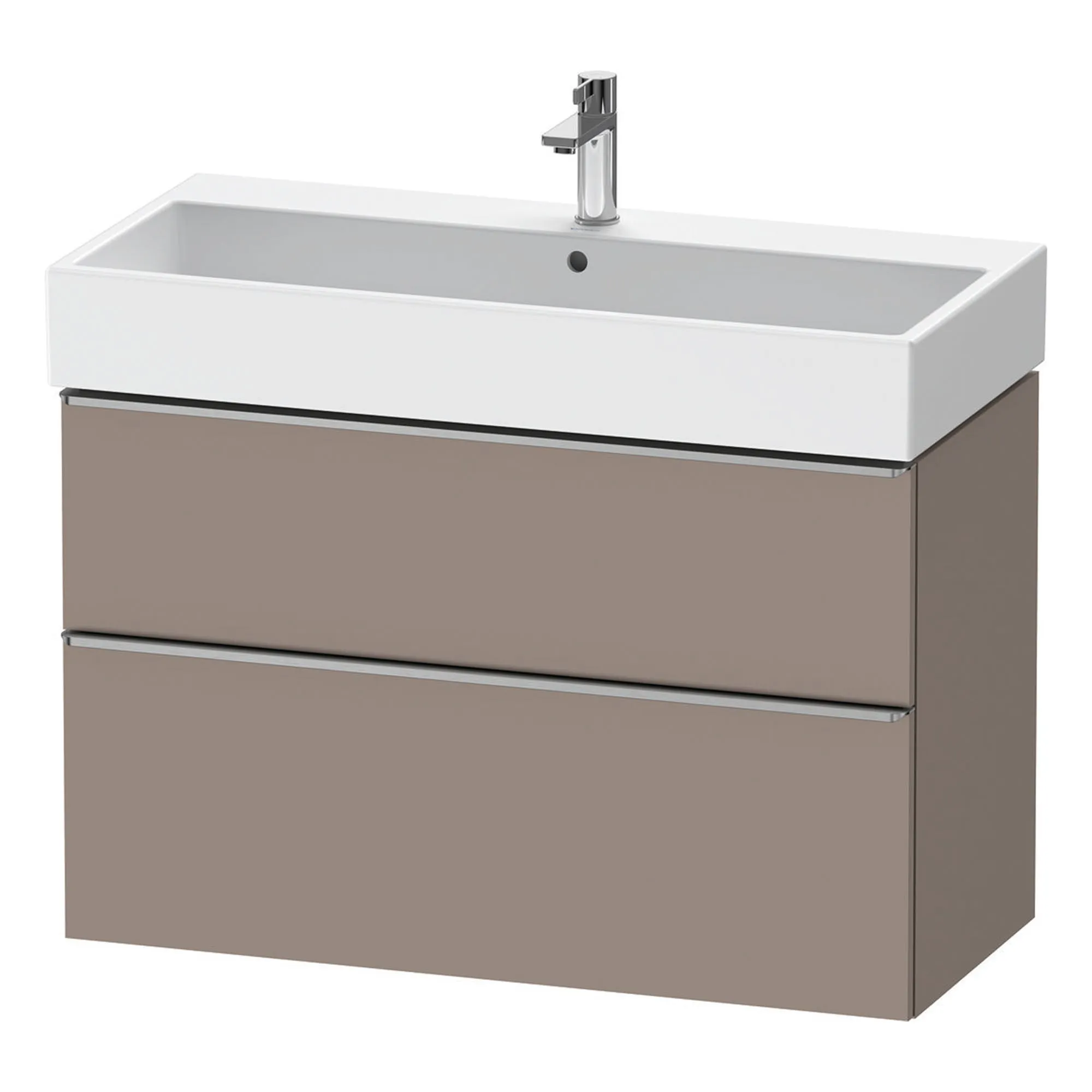 Duravit D-Neo Wall Mounted 2-Drawer Vanity Unit With Vero Air Ceramic Basin - Basalt