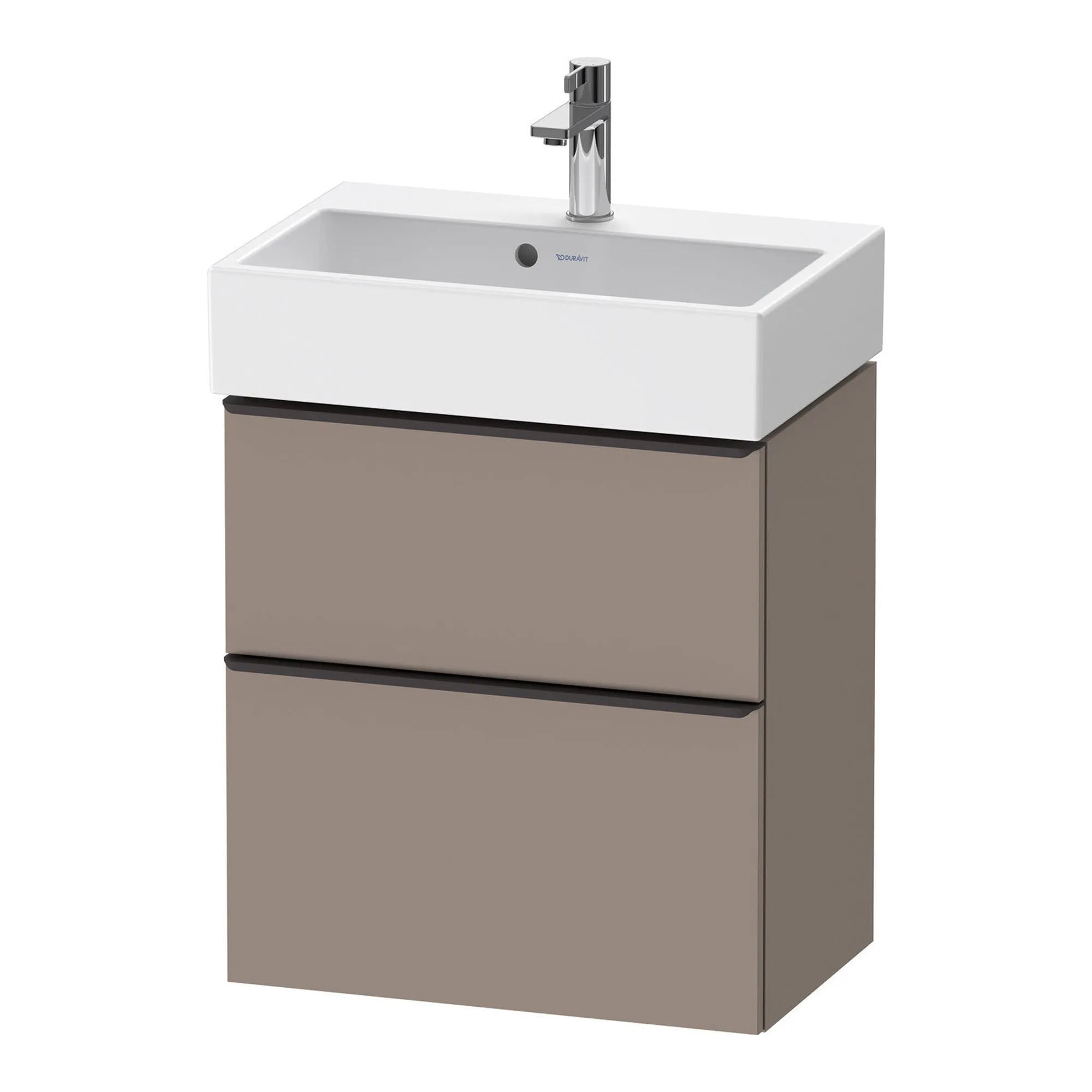 Duravit D-Neo Wall Mounted 2-Drawer Vanity Unit With Vero Air Ceramic Basin - Basalt