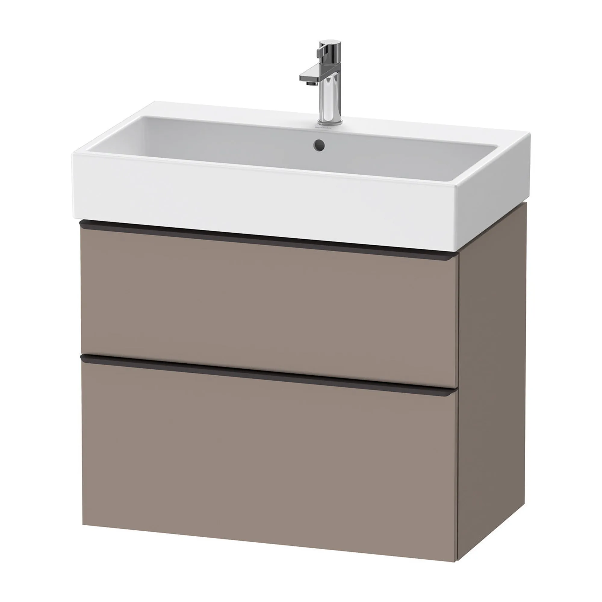 Duravit D-Neo Wall Mounted 2-Drawer Vanity Unit With Vero Air Ceramic Basin - Basalt