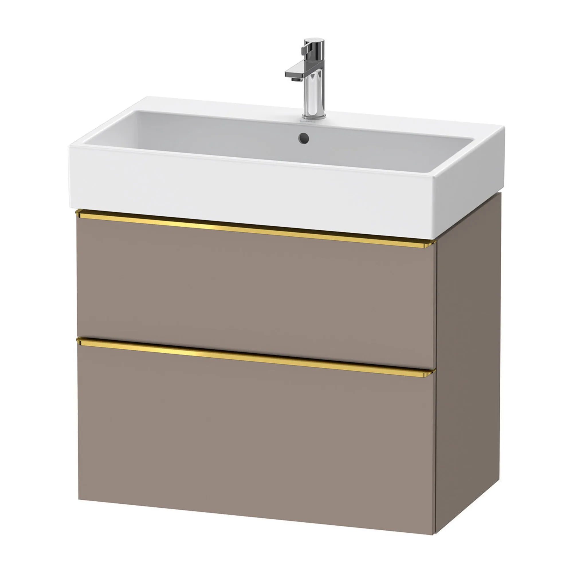 Duravit D-Neo Wall Mounted 2-Drawer Vanity Unit With Vero Air Ceramic Basin - Basalt