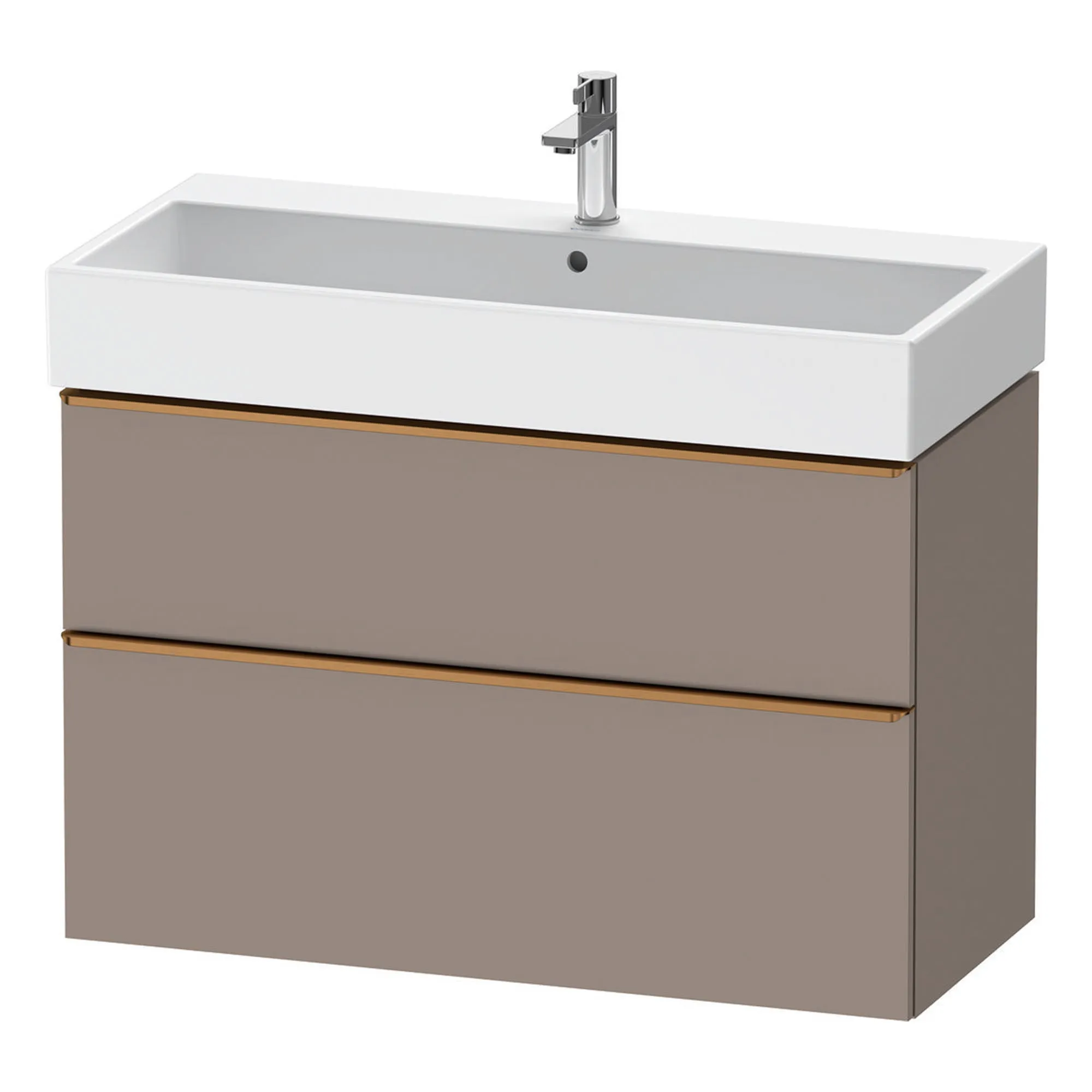 Duravit D-Neo Wall Mounted 2-Drawer Vanity Unit With Vero Air Ceramic Basin - Basalt