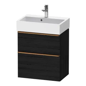 Duravit D-Neo Wall Mounted 2-Drawer Vanity Unit With Vero Air Ceramic Basin - Black Oak