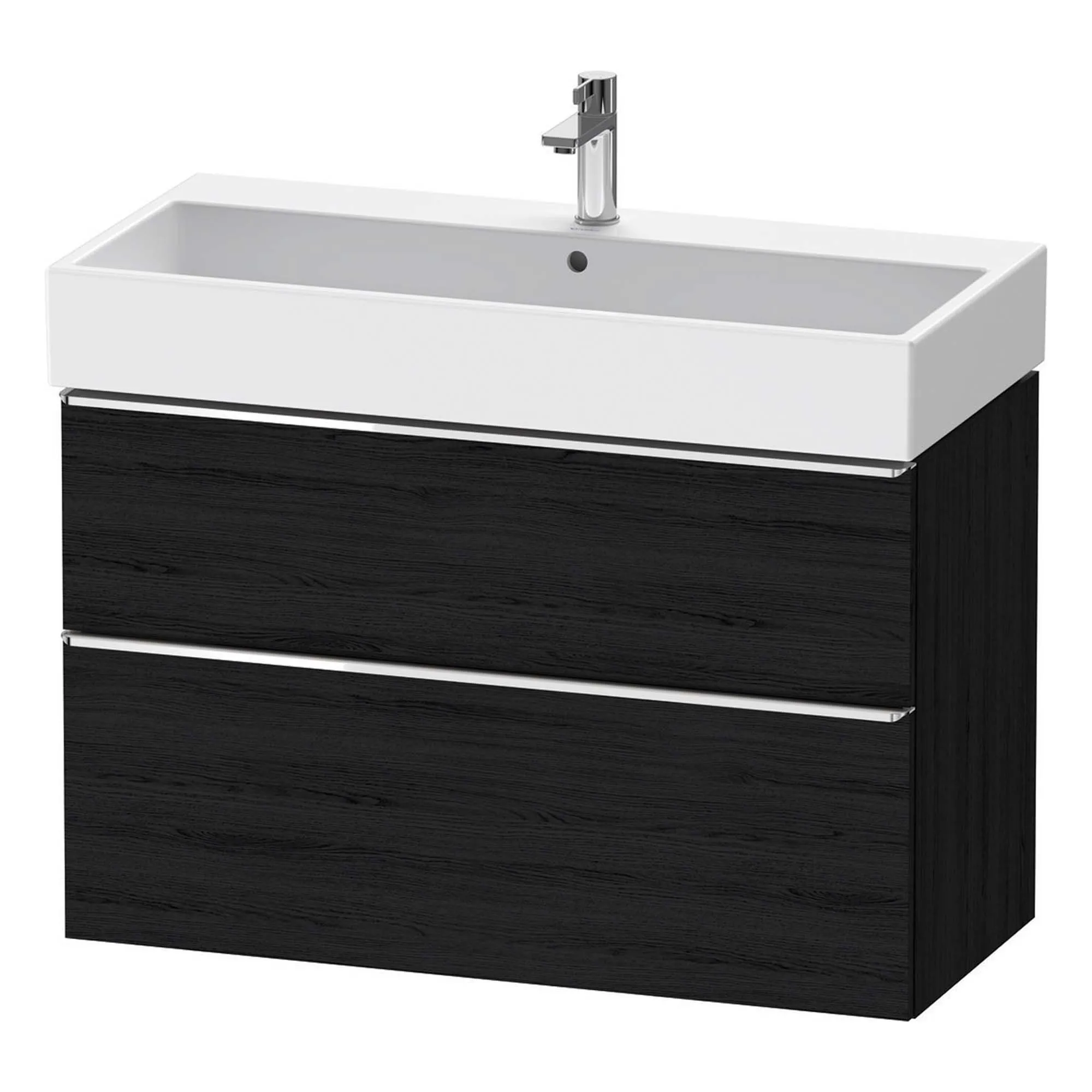 Duravit D-Neo Wall Mounted 2-Drawer Vanity Unit With Vero Air Ceramic Basin - Black Oak