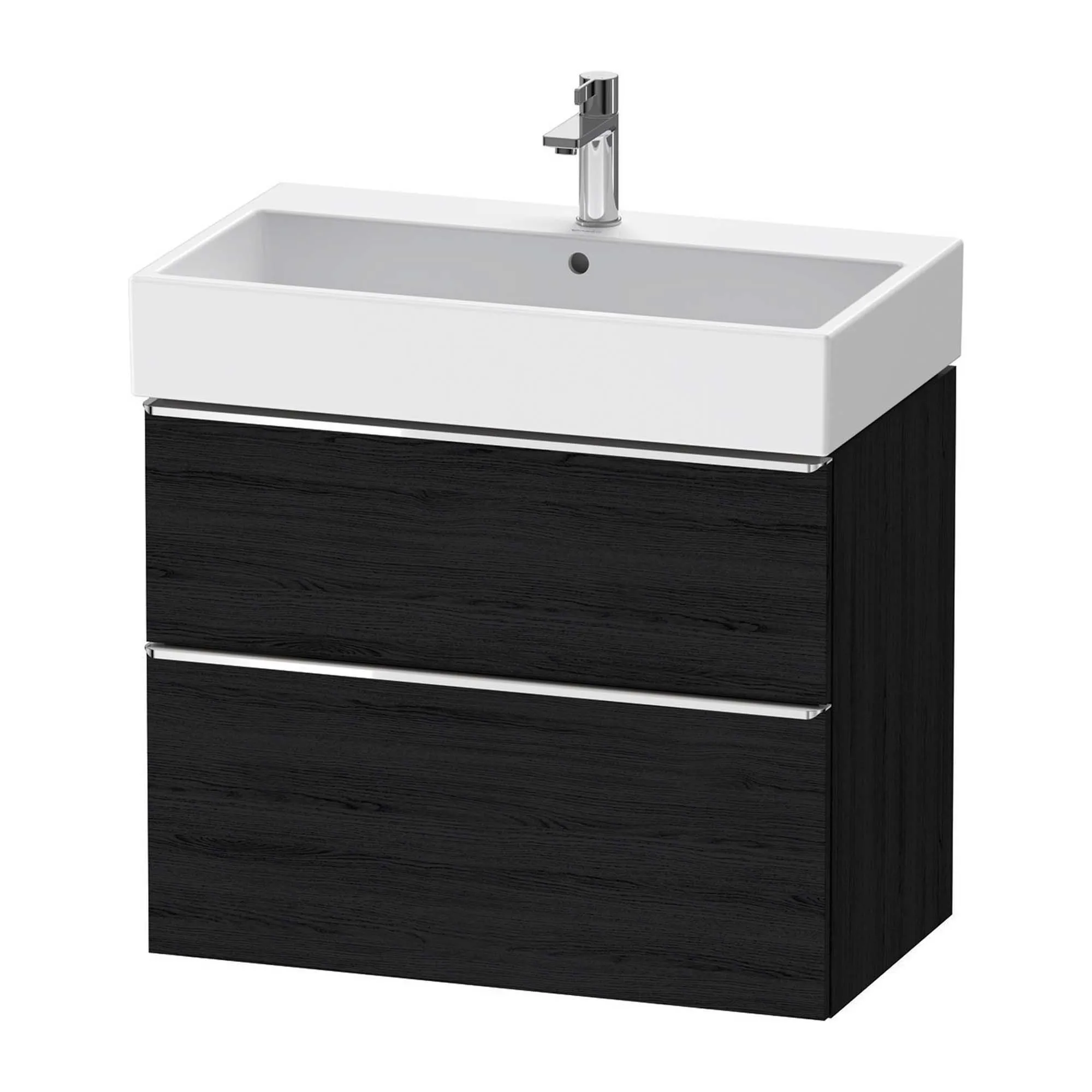 Duravit D-Neo Wall Mounted 2-Drawer Vanity Unit With Vero Air Ceramic Basin - Black Oak