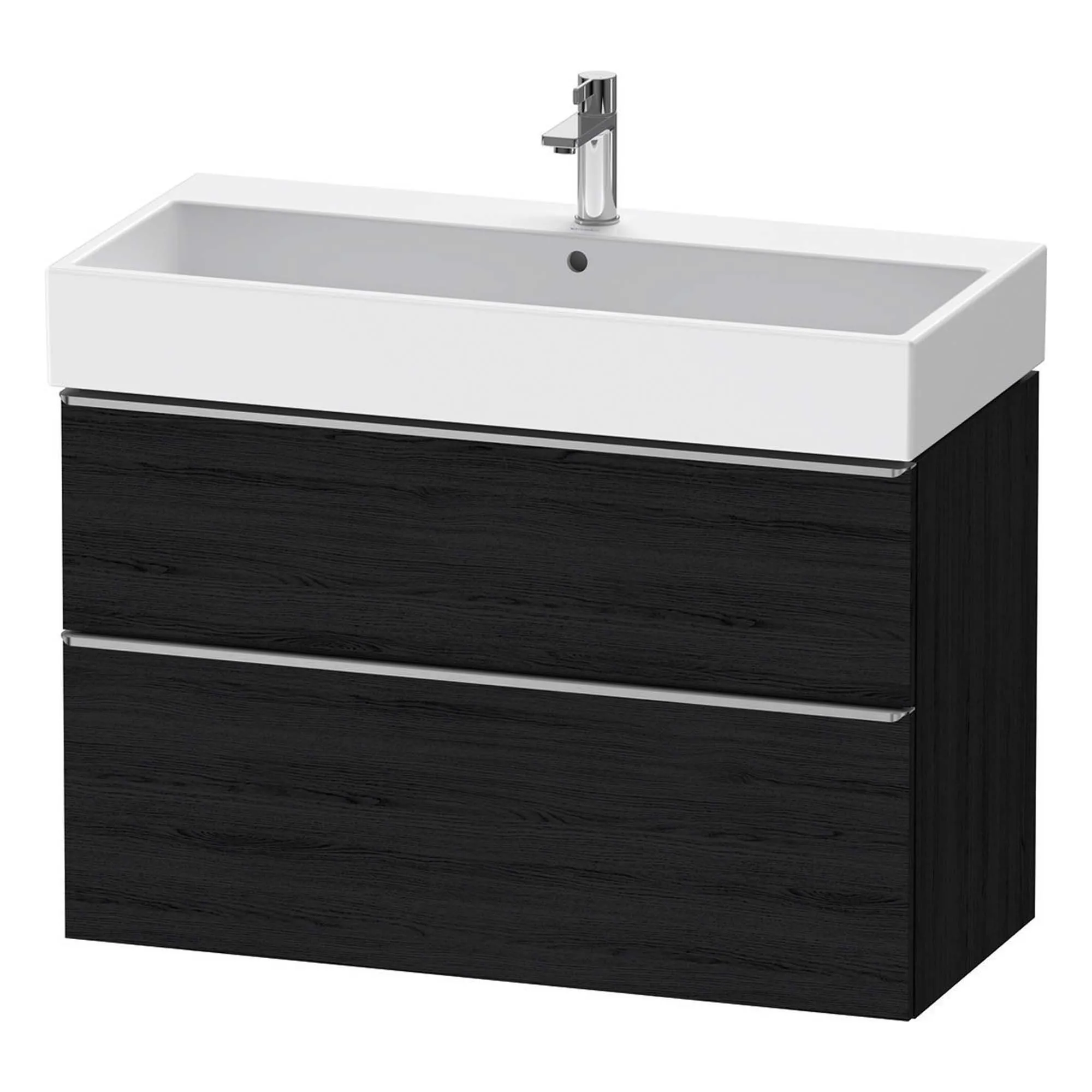 Duravit D-Neo Wall Mounted 2-Drawer Vanity Unit With Vero Air Ceramic Basin - Black Oak