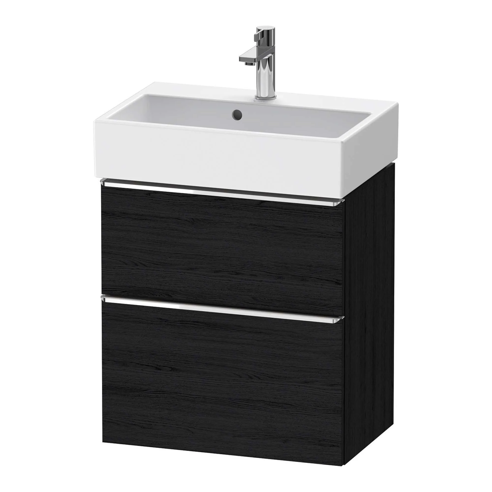 Duravit D-Neo Wall Mounted 2-Drawer Vanity Unit With Vero Air Ceramic Basin - Black Oak