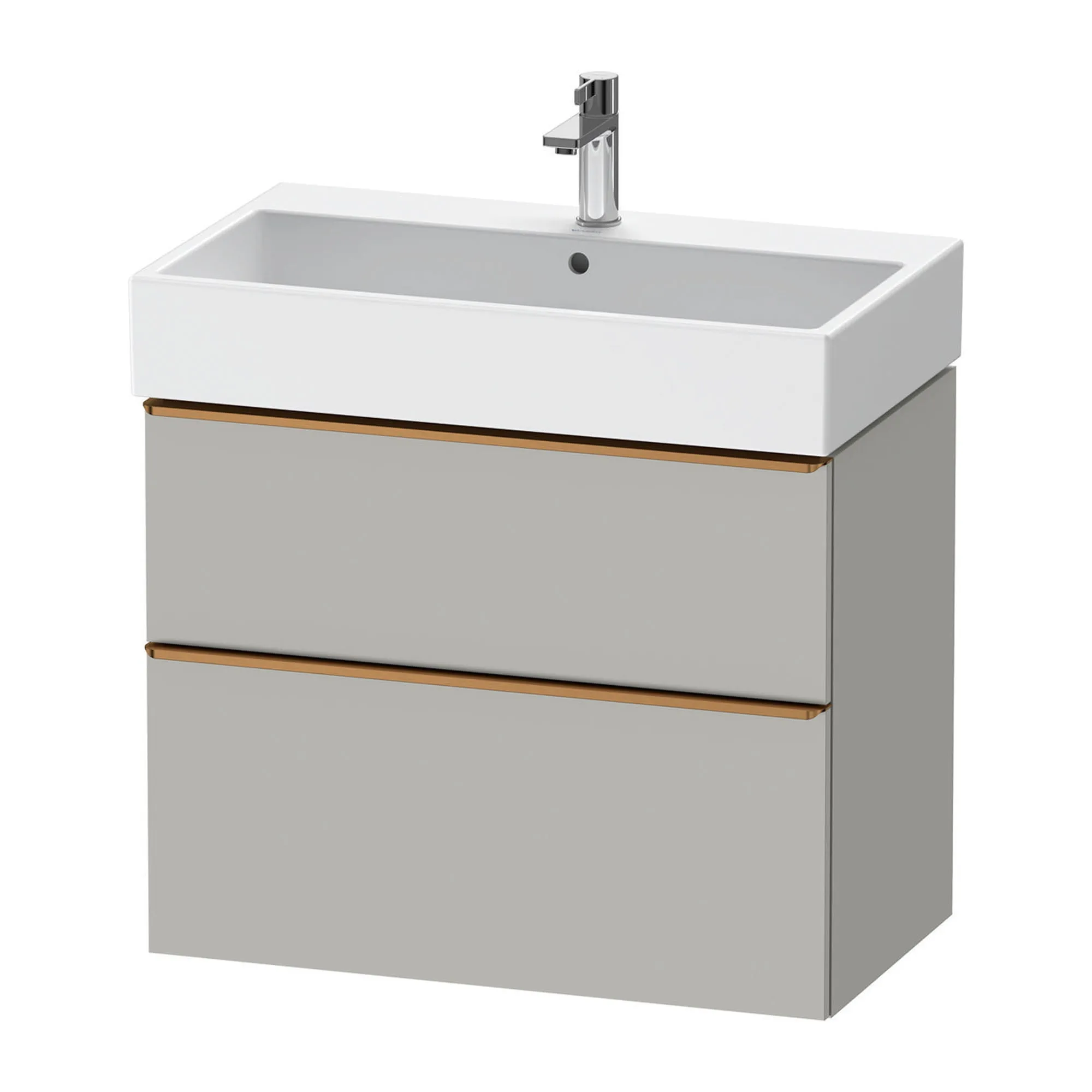 Duravit D-Neo Wall Mounted 2-Drawer Vanity Unit With Vero Air Ceramic Basin - Concrete Grey