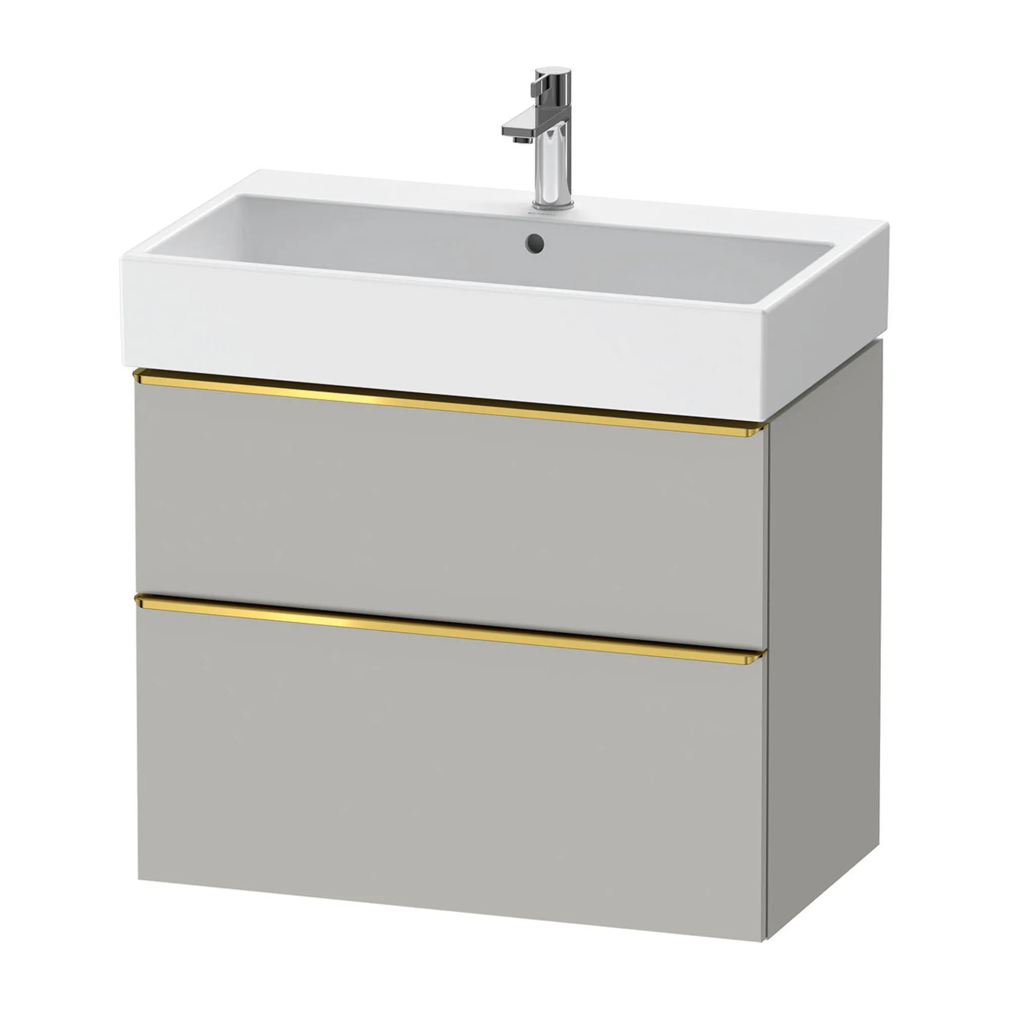 Duravit D-Neo Wall Mounted 2-Drawer Vanity Unit With Vero Air Ceramic Basin - Concrete Grey
