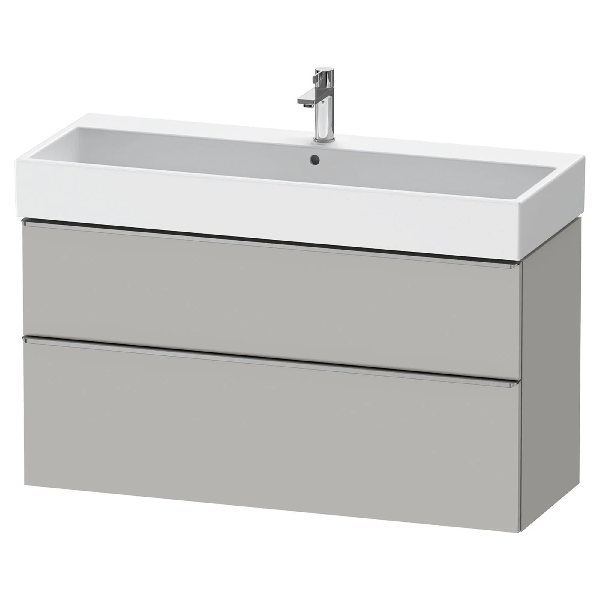 Duravit D-Neo Wall Mounted 2-Drawer Vanity Unit With Vero Air Ceramic Basin - Concrete Grey