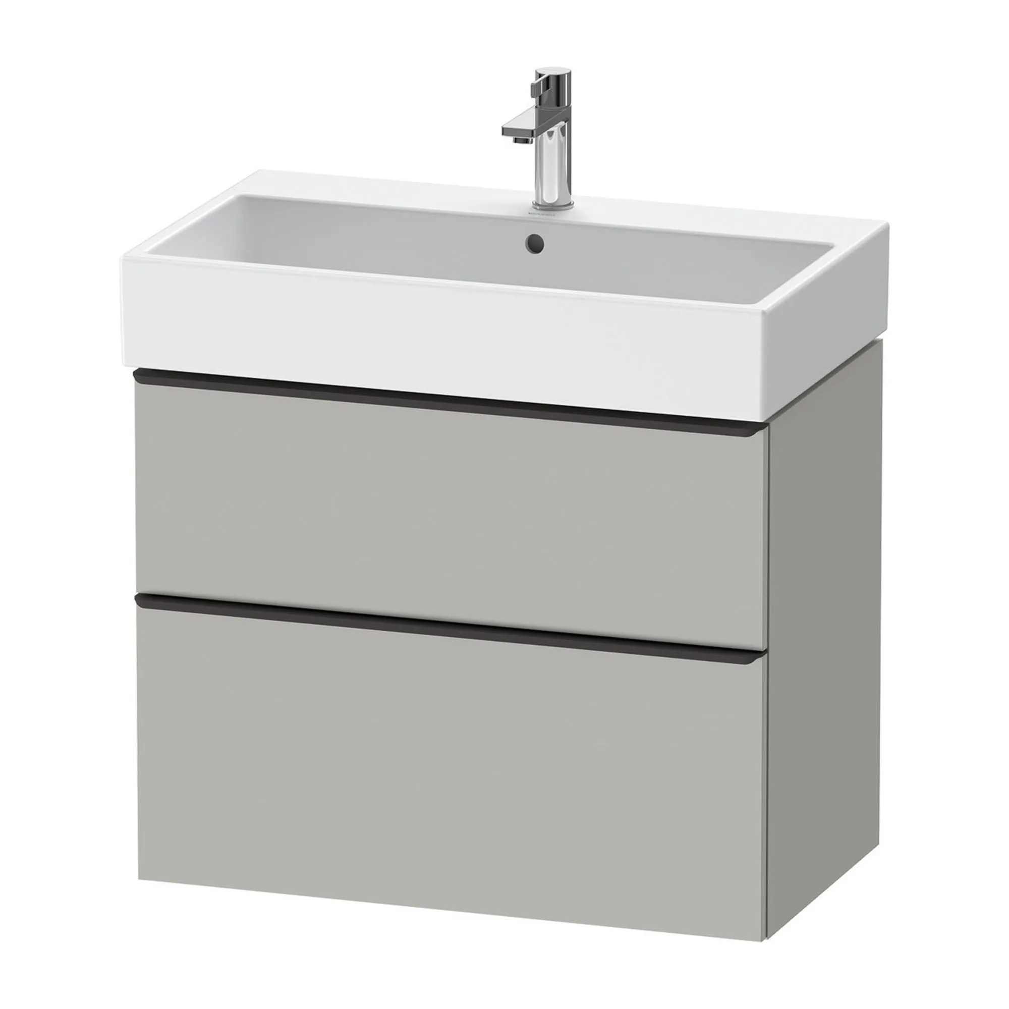 Duravit D-Neo Wall Mounted 2-Drawer Vanity Unit With Vero Air Ceramic Basin - Concrete Grey
