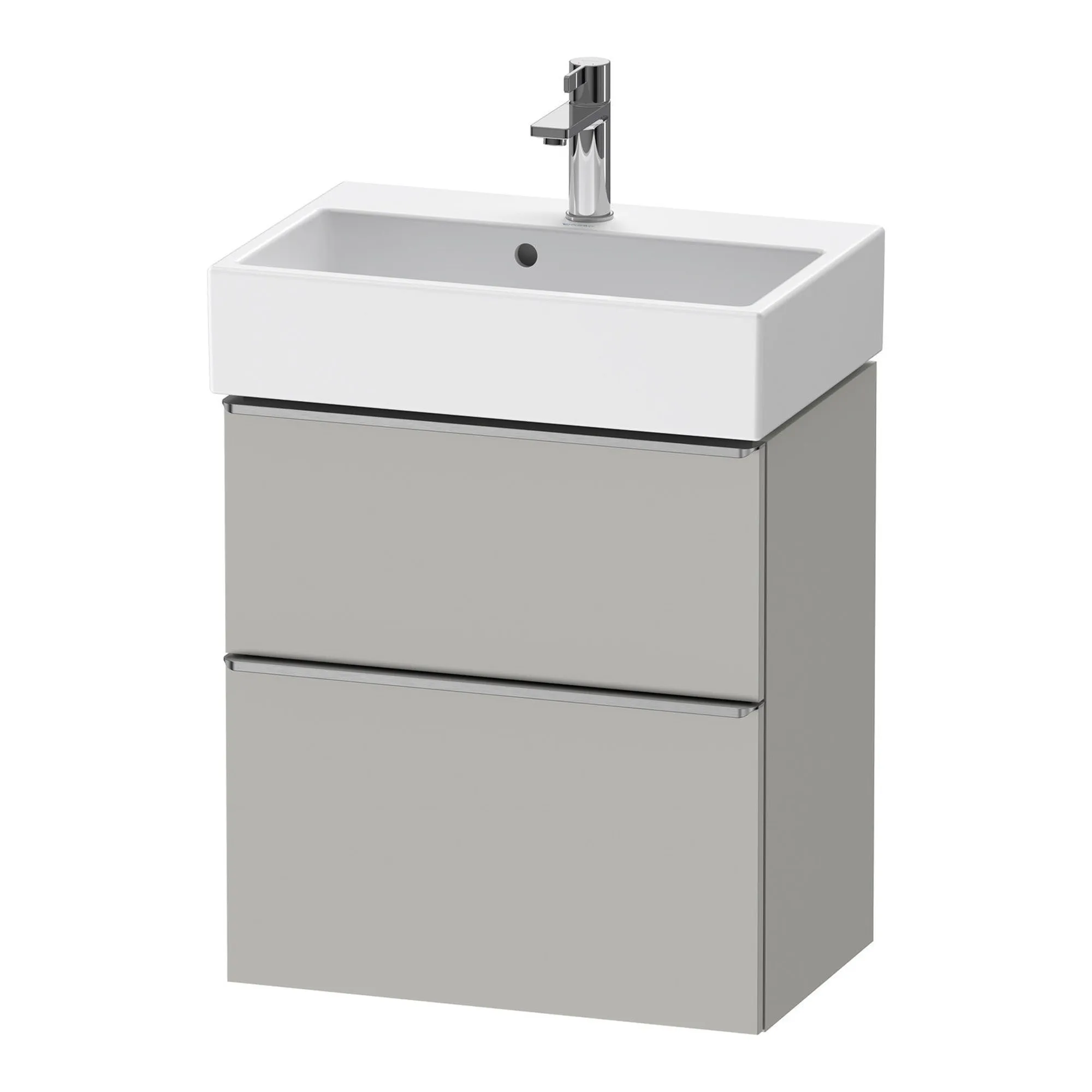 Duravit D-Neo Wall Mounted 2-Drawer Vanity Unit With Vero Air Ceramic Basin - Concrete Grey