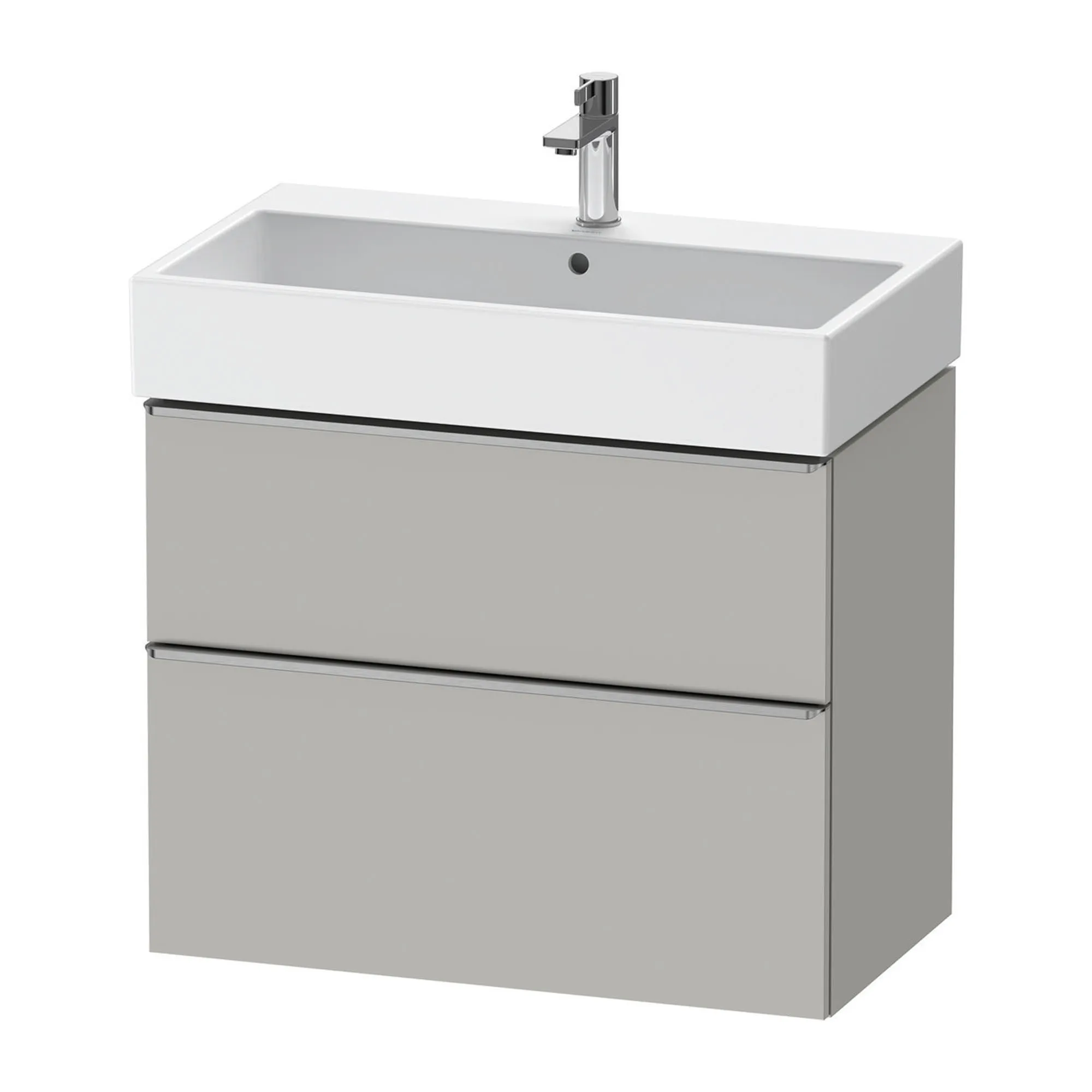 Duravit D-Neo Wall Mounted 2-Drawer Vanity Unit With Vero Air Ceramic Basin - Concrete Grey