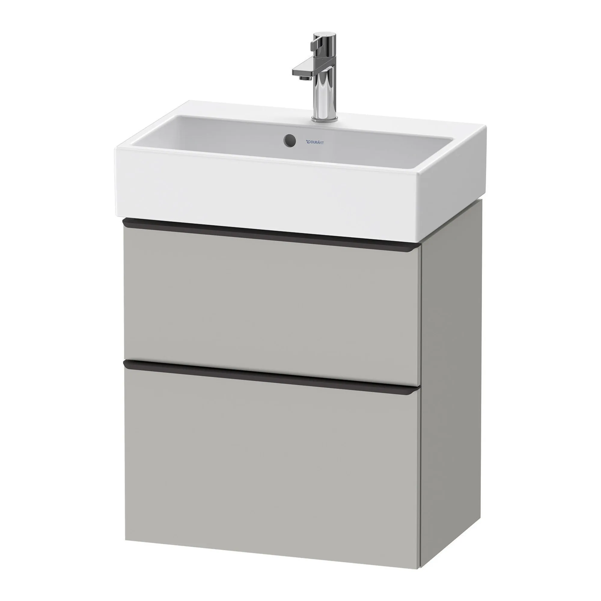 Duravit D-Neo Wall Mounted 2-Drawer Vanity Unit With Vero Air Ceramic Basin - Concrete Grey