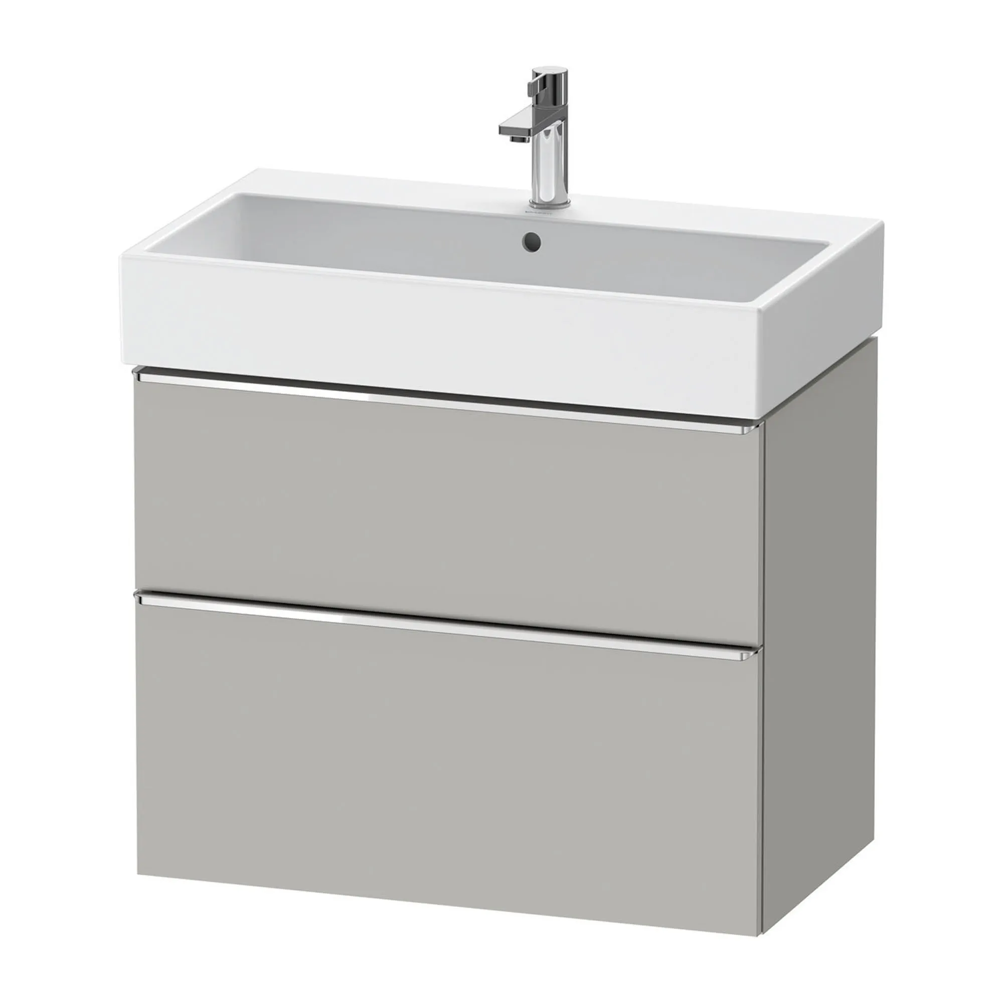 Duravit D-Neo Wall Mounted 2-Drawer Vanity Unit With Vero Air Ceramic Basin - Concrete Grey