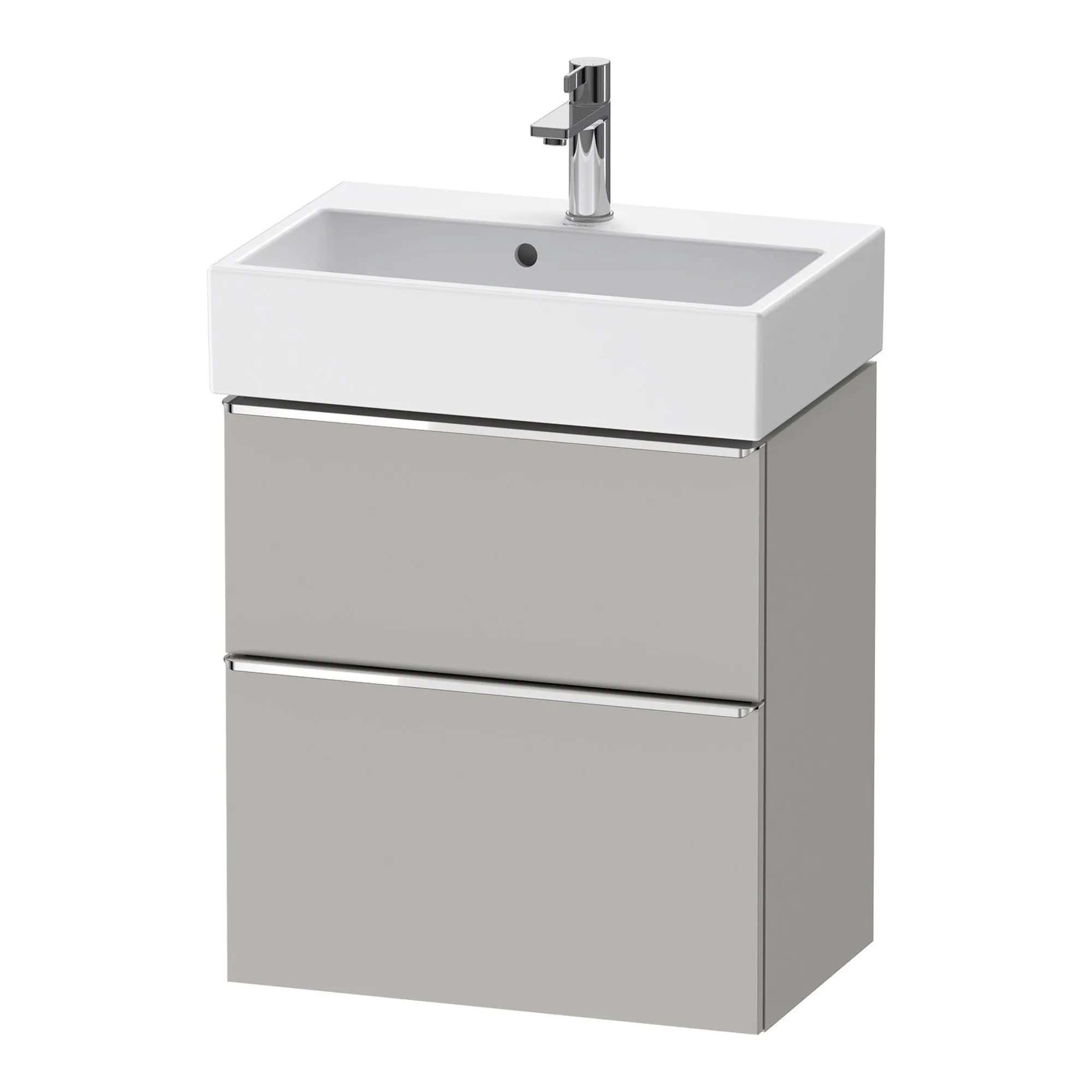 Duravit D-Neo Wall Mounted 2-Drawer Vanity Unit With Vero Air Ceramic Basin - Concrete Grey