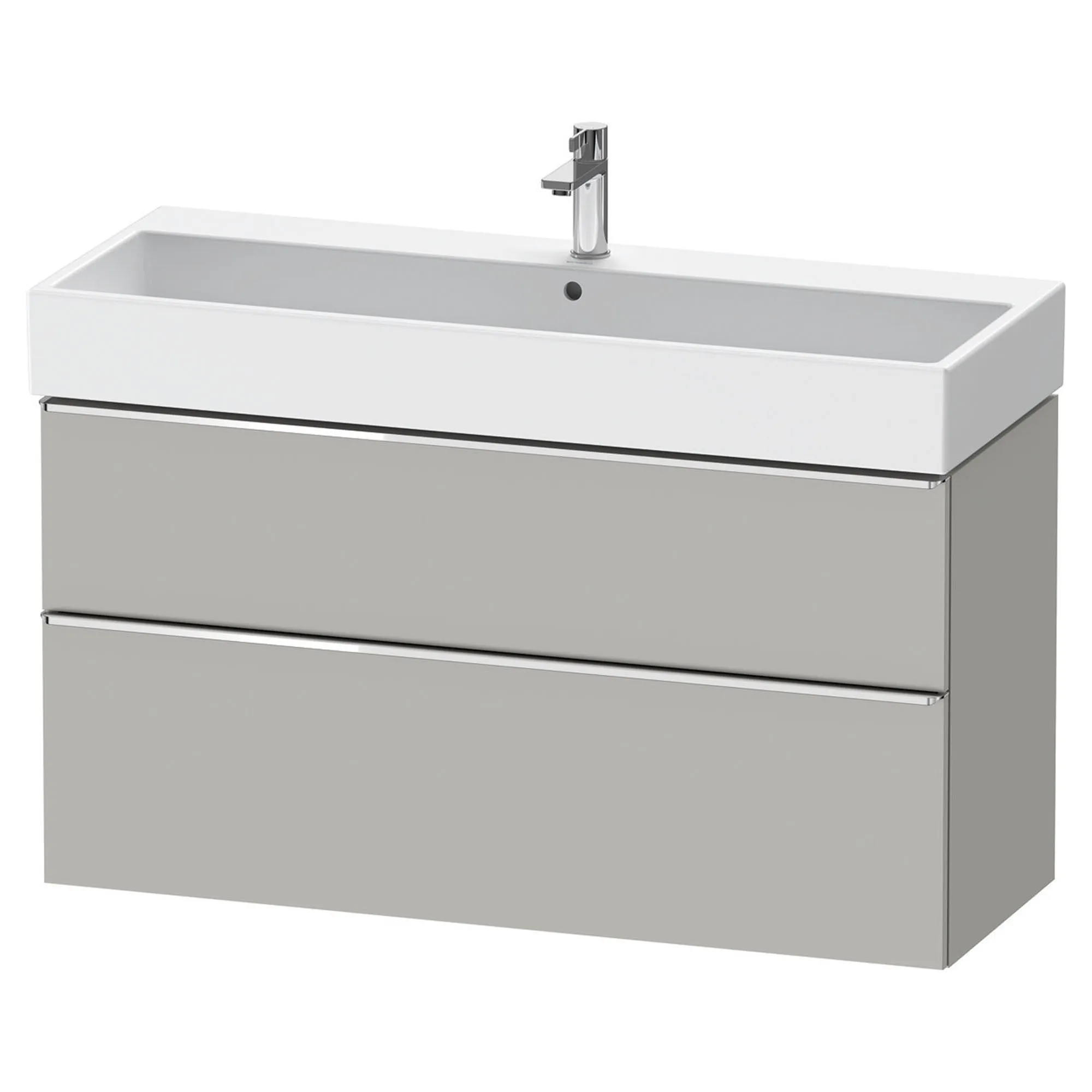 Duravit D-Neo Wall Mounted 2-Drawer Vanity Unit With Vero Air Ceramic Basin - Concrete Grey