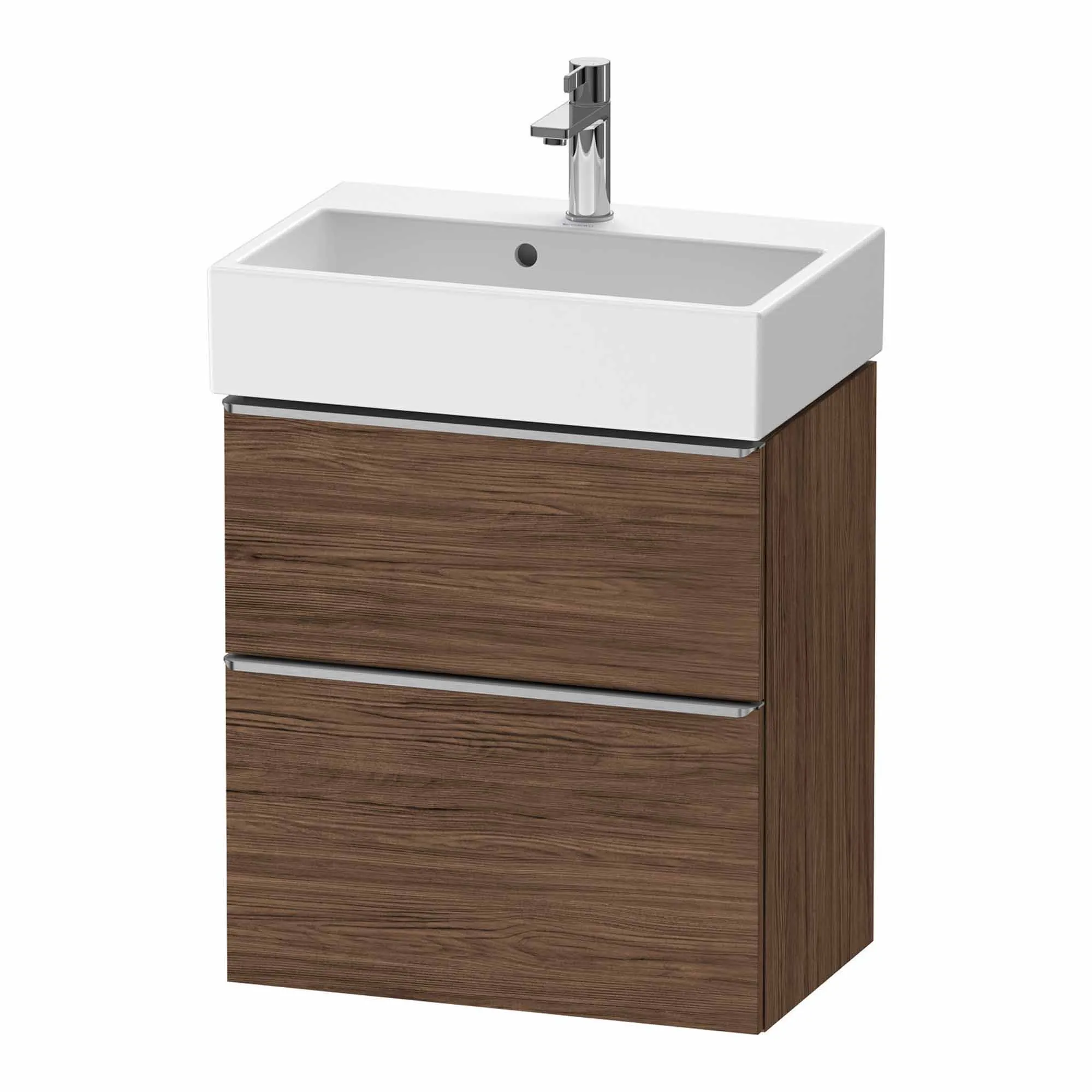 Duravit D-Neo Wall Mounted 2-Drawer Vanity Unit With Vero Air Ceramic Basin - Dark Walnut
