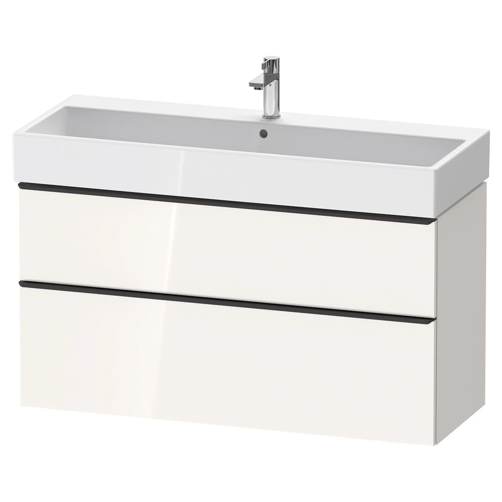 Duravit D-Neo Wall Mounted 2-Drawer Vanity Unit With Vero Air Ceramic Basin - Gloss White