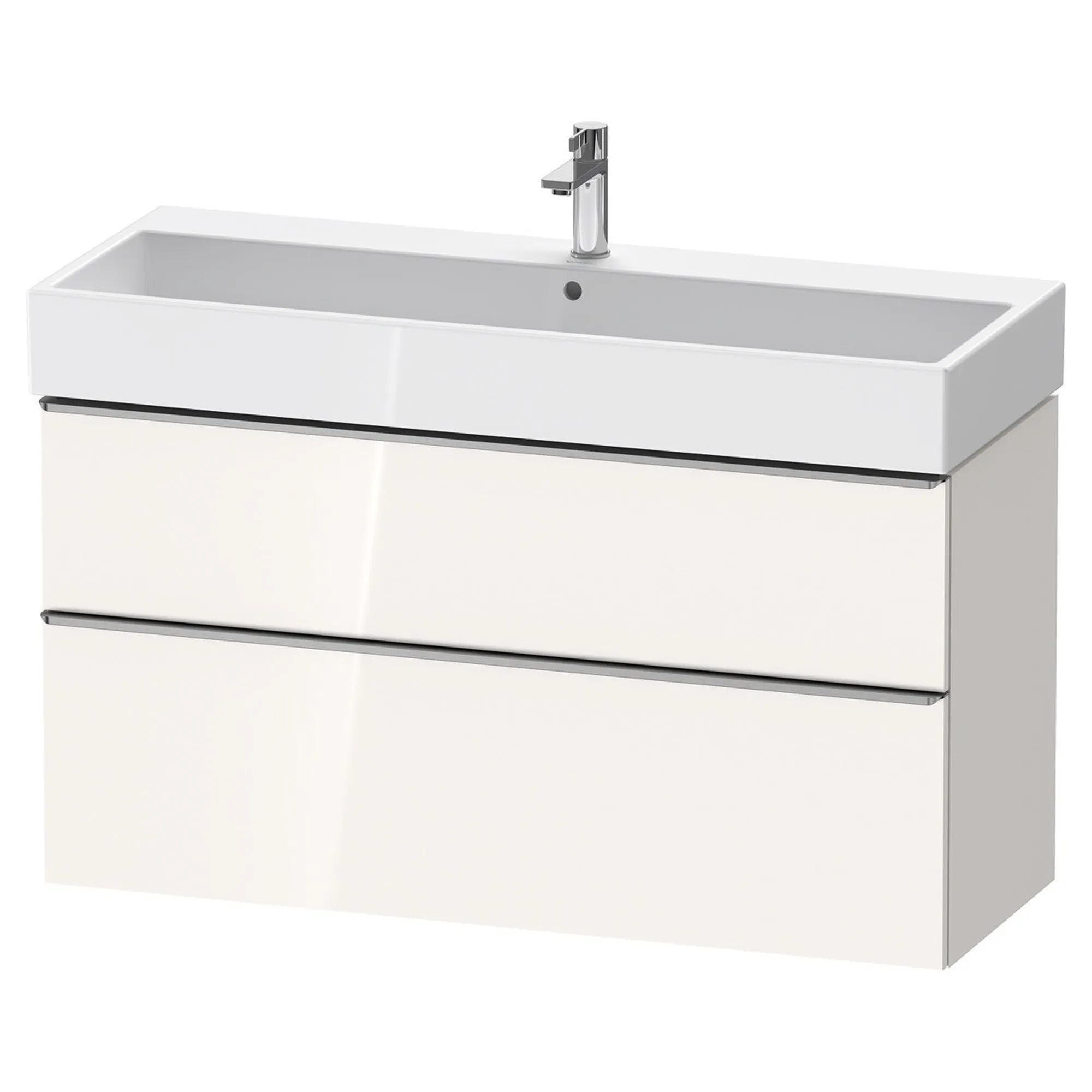 Duravit D-Neo Wall Mounted 2-Drawer Vanity Unit With Vero Air Ceramic Basin - Gloss White