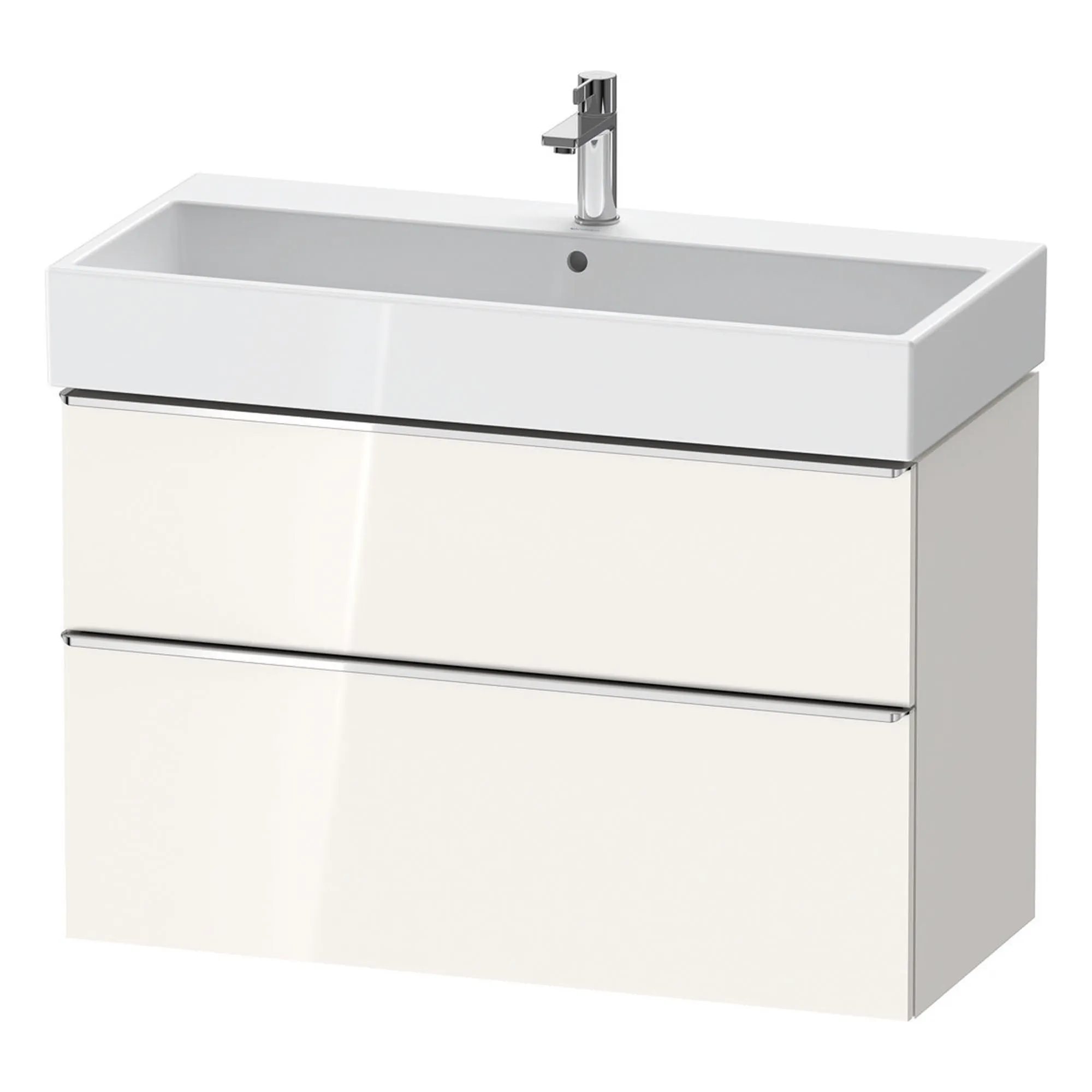 Duravit D-Neo Wall Mounted 2-Drawer Vanity Unit With Vero Air Ceramic Basin - Gloss White
