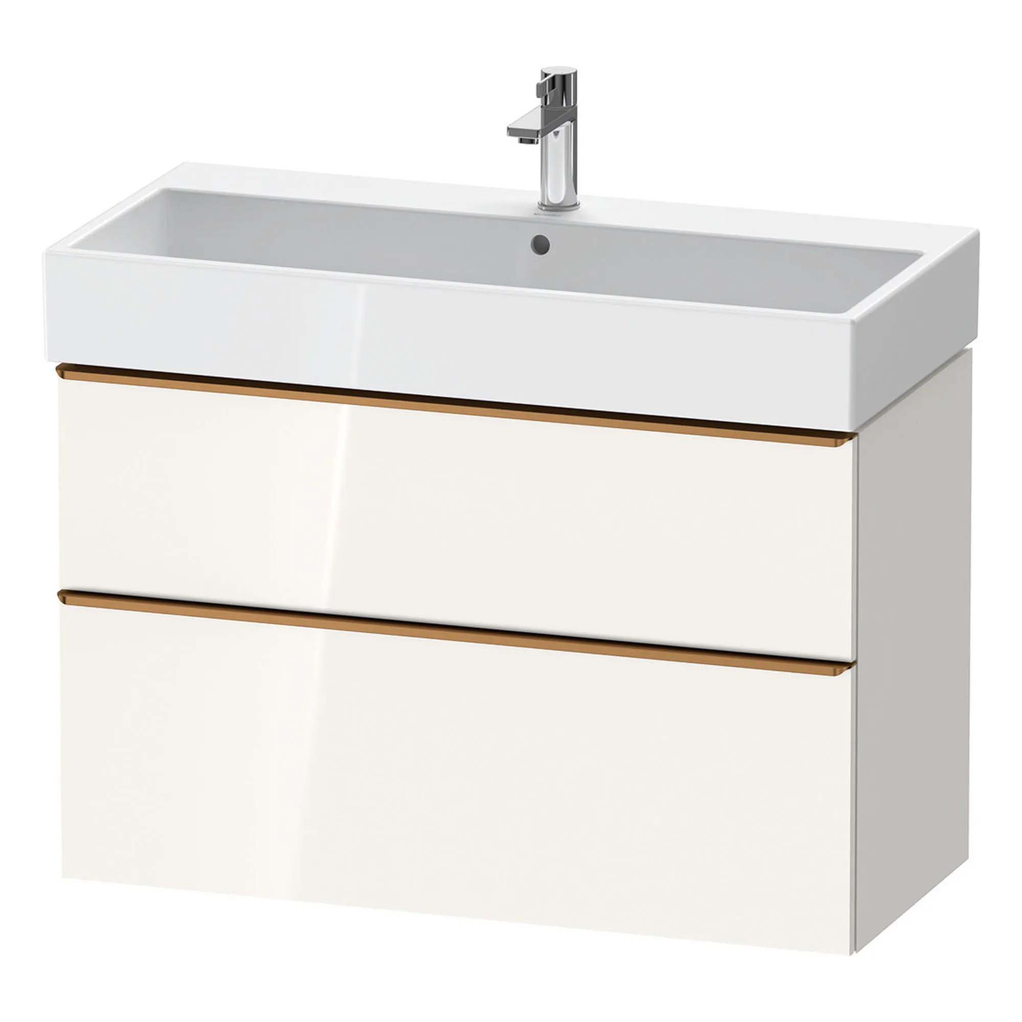 Duravit D-Neo Wall Mounted 2-Drawer Vanity Unit With Vero Air Ceramic Basin - Gloss White