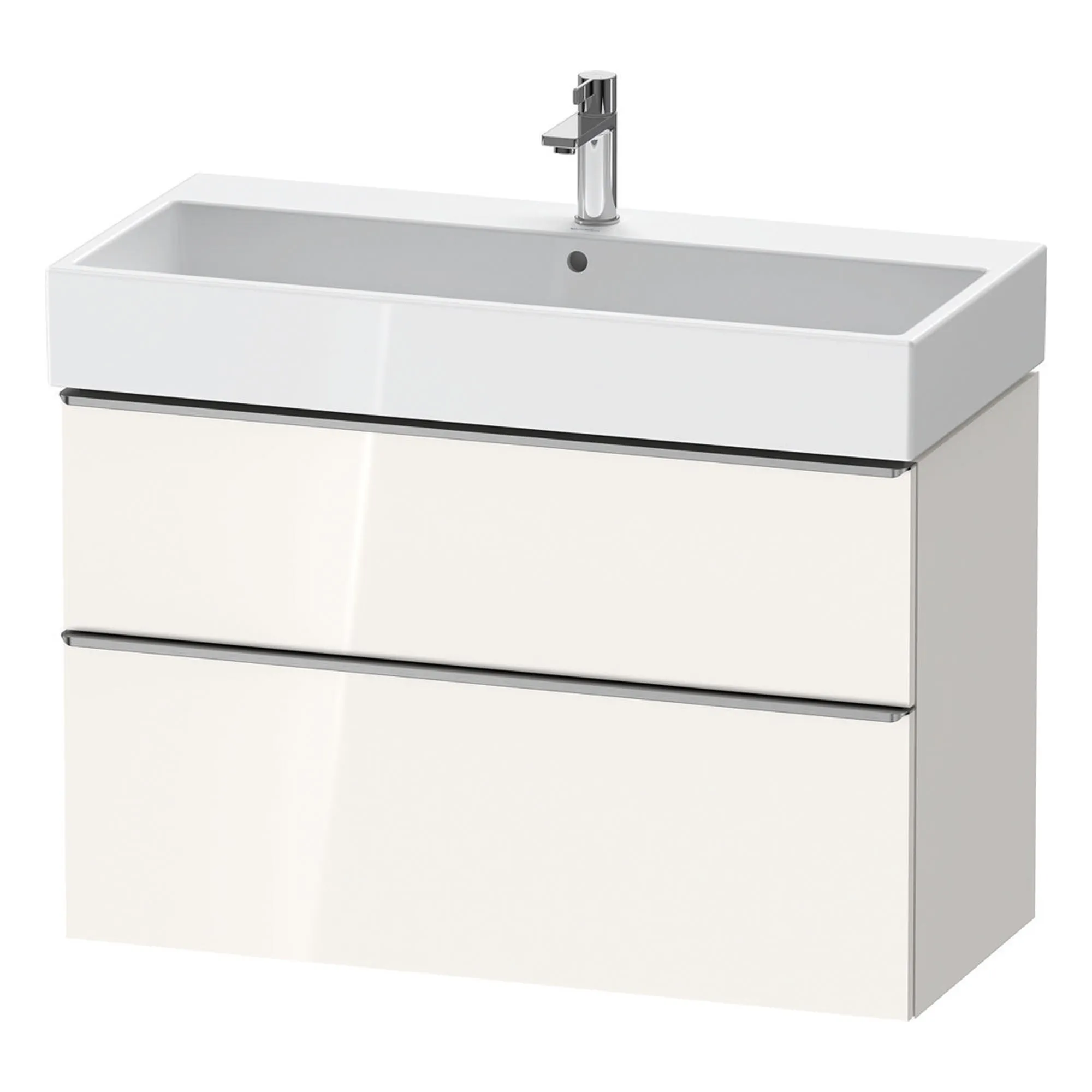 Duravit D-Neo Wall Mounted 2-Drawer Vanity Unit With Vero Air Ceramic Basin - Gloss White