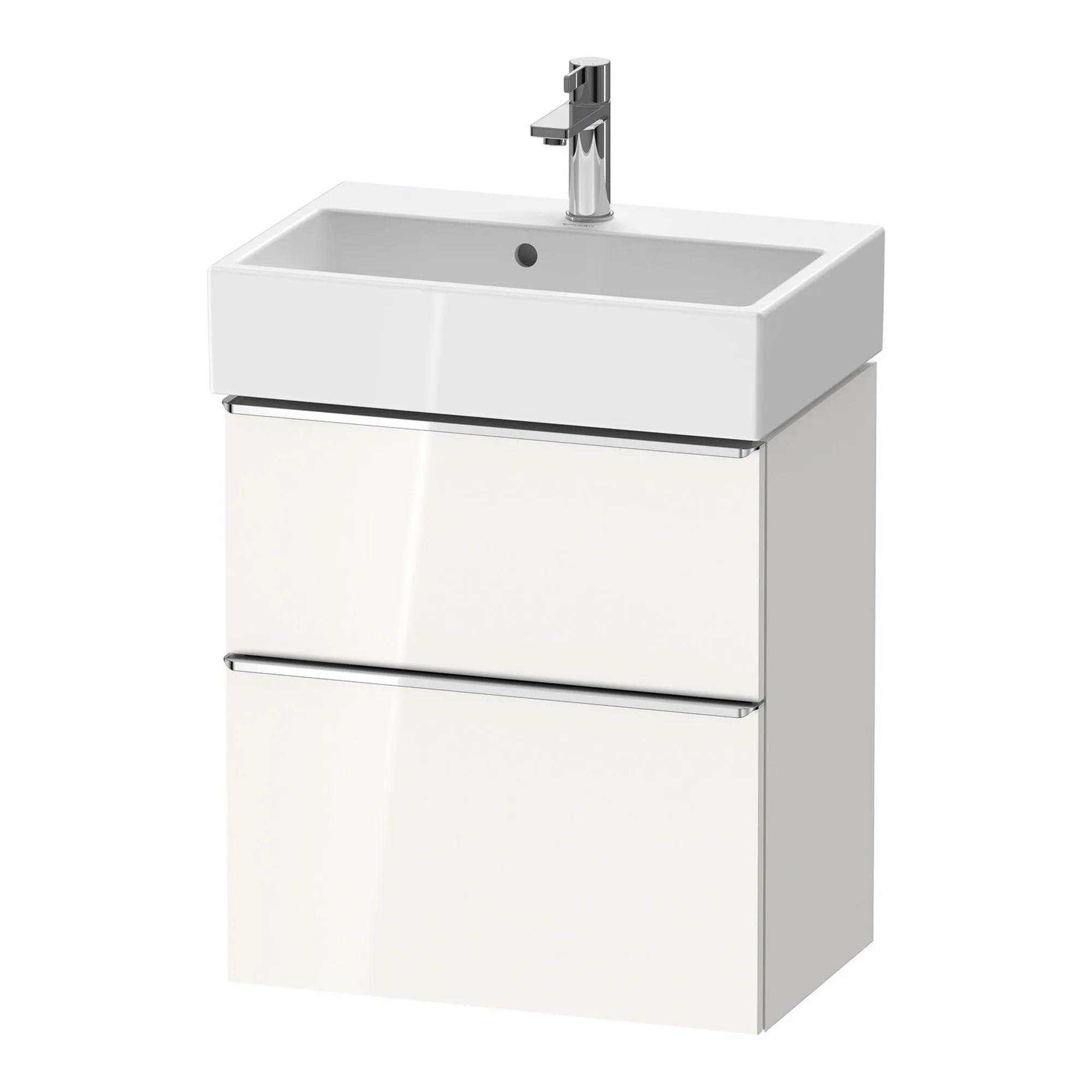 Duravit D-Neo Wall Mounted 2-Drawer Vanity Unit With Vero Air Ceramic Basin - Gloss White