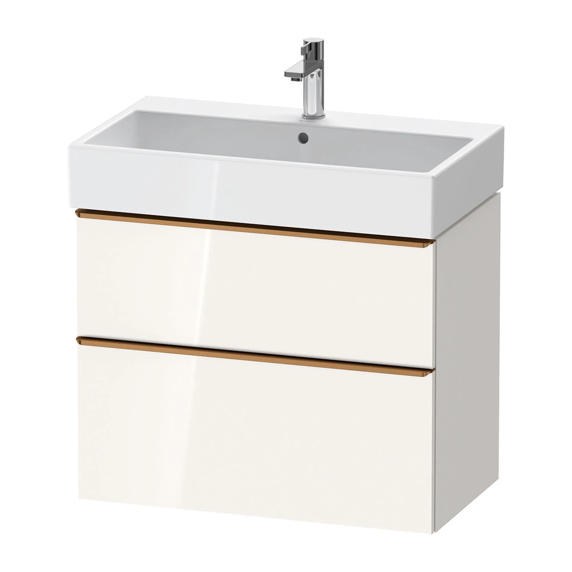 Duravit D-Neo Wall Mounted 2-Drawer Vanity Unit With Vero Air Ceramic Basin - Gloss White