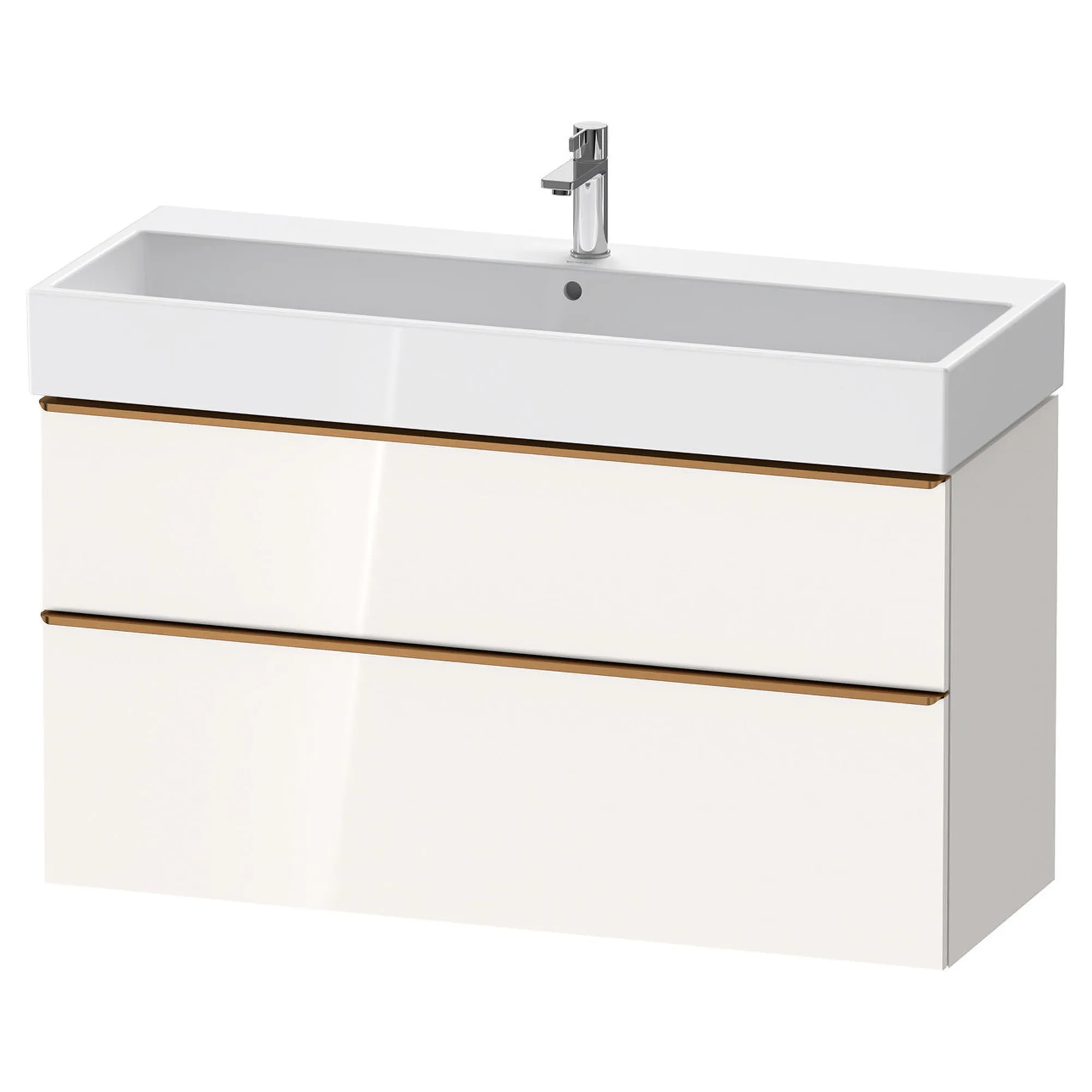 Duravit D-Neo Wall Mounted 2-Drawer Vanity Unit With Vero Air Ceramic Basin - Gloss White