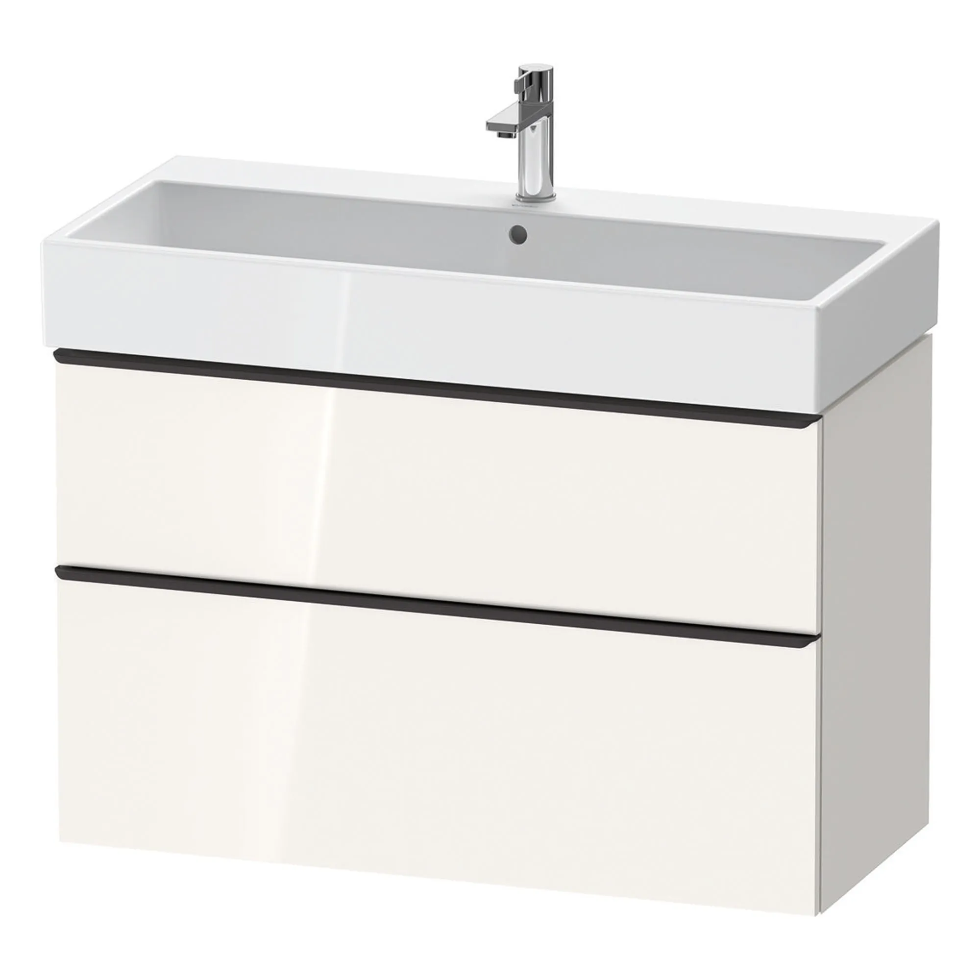 Duravit D-Neo Wall Mounted 2-Drawer Vanity Unit With Vero Air Ceramic Basin - Gloss White