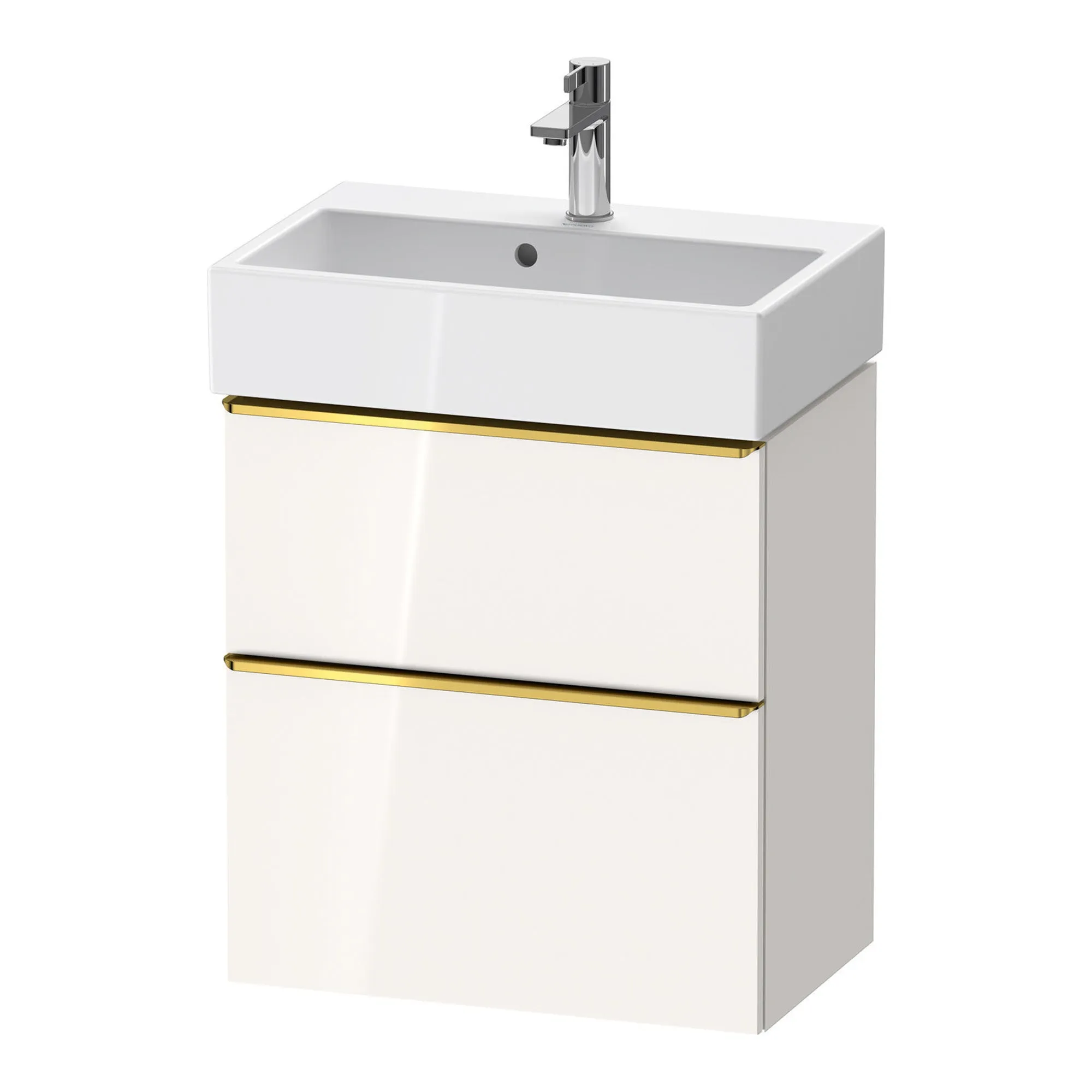 Duravit D-Neo Wall Mounted 2-Drawer Vanity Unit With Vero Air Ceramic Basin - Gloss White
