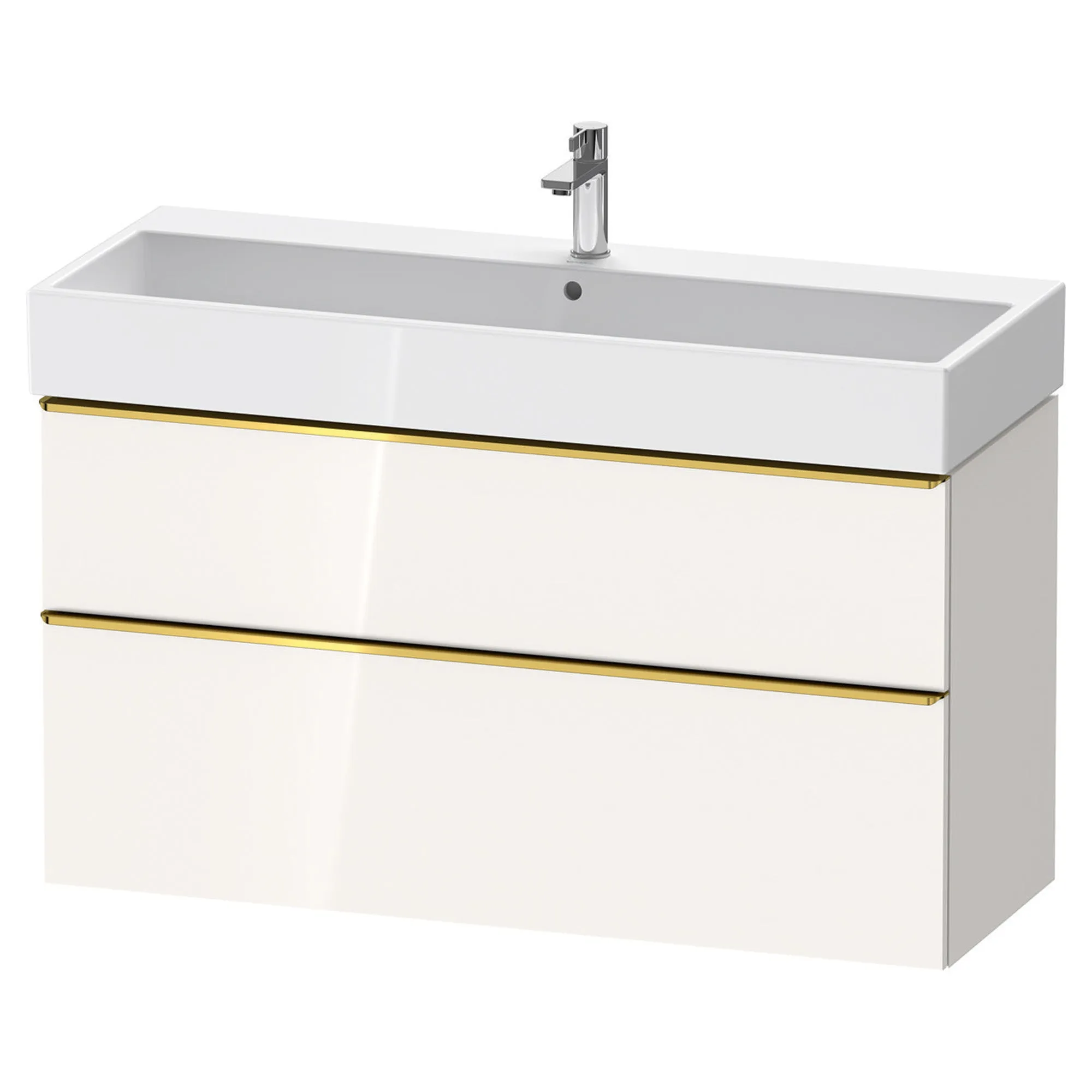 Duravit D-Neo Wall Mounted 2-Drawer Vanity Unit With Vero Air Ceramic Basin - Gloss White