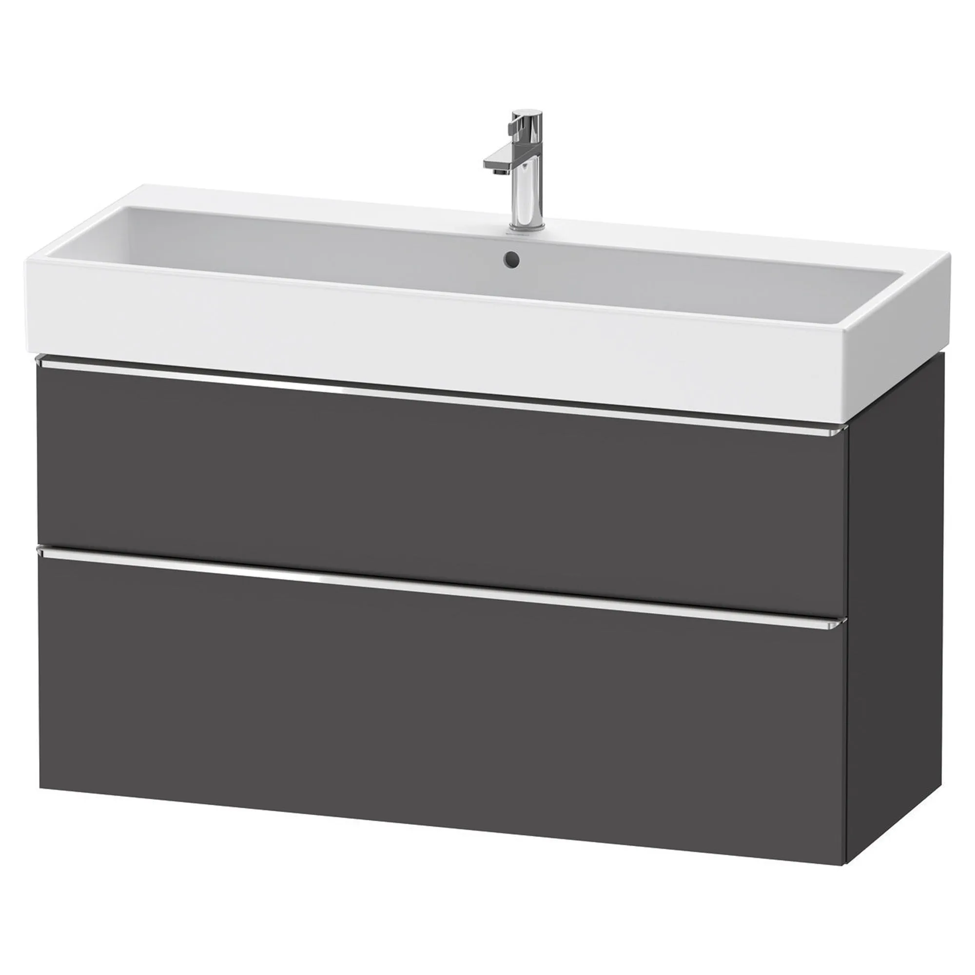 Duravit D-Neo Wall Mounted 2-Drawer Vanity Unit With Vero Air Ceramic Basin - Matt Graphite