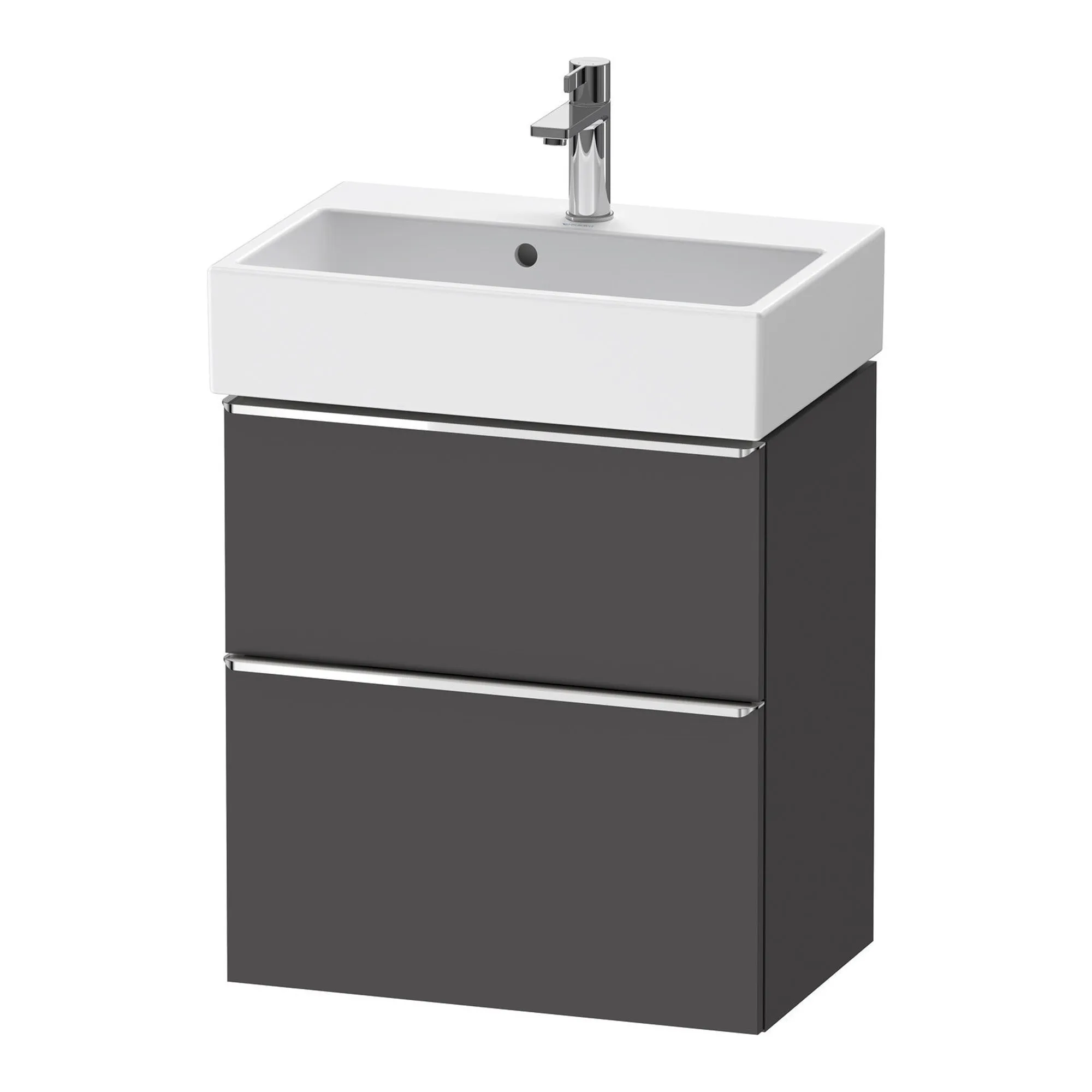 Duravit D-Neo Wall Mounted 2-Drawer Vanity Unit With Vero Air Ceramic Basin - Matt Graphite