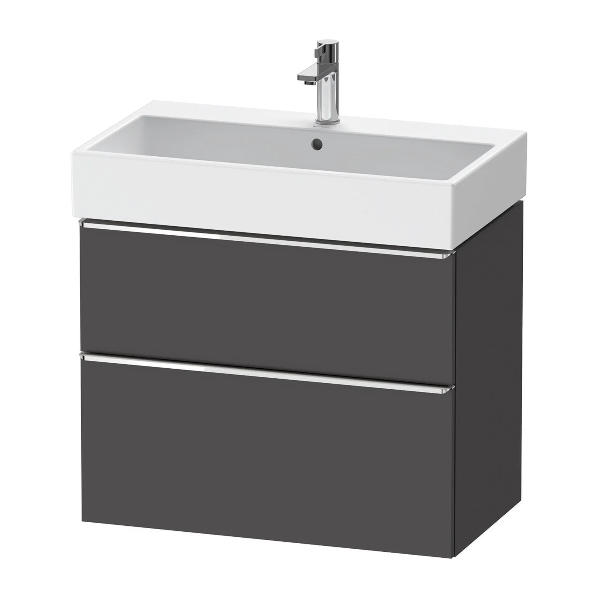 Duravit D-Neo Wall Mounted 2-Drawer Vanity Unit With Vero Air Ceramic Basin - Matt Graphite