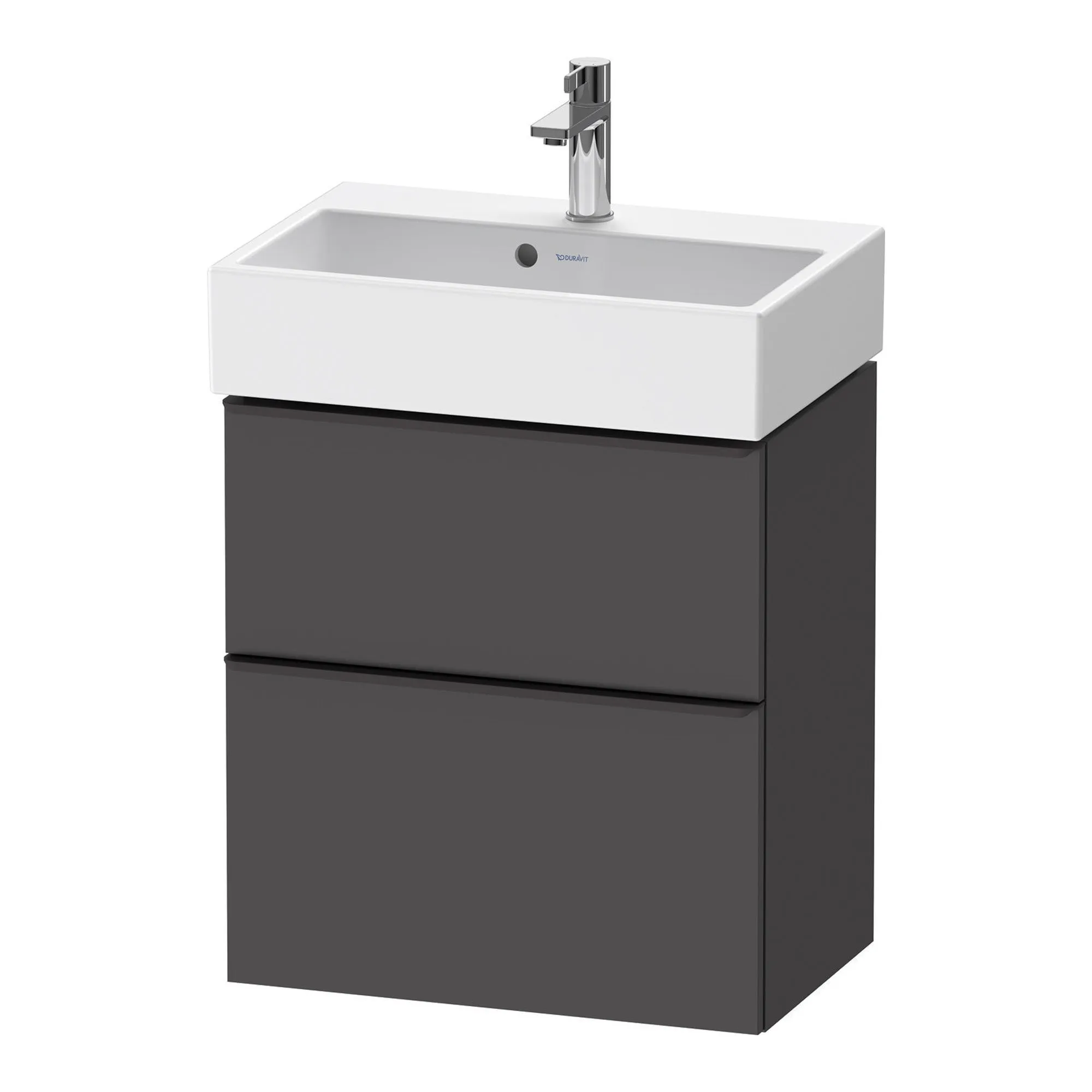 Duravit D-Neo Wall Mounted 2-Drawer Vanity Unit With Vero Air Ceramic Basin - Matt Graphite