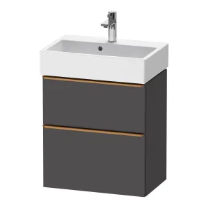 Duravit D-Neo Wall Mounted 2-Drawer Vanity Unit With Vero Air Ceramic Basin - Matt Graphite