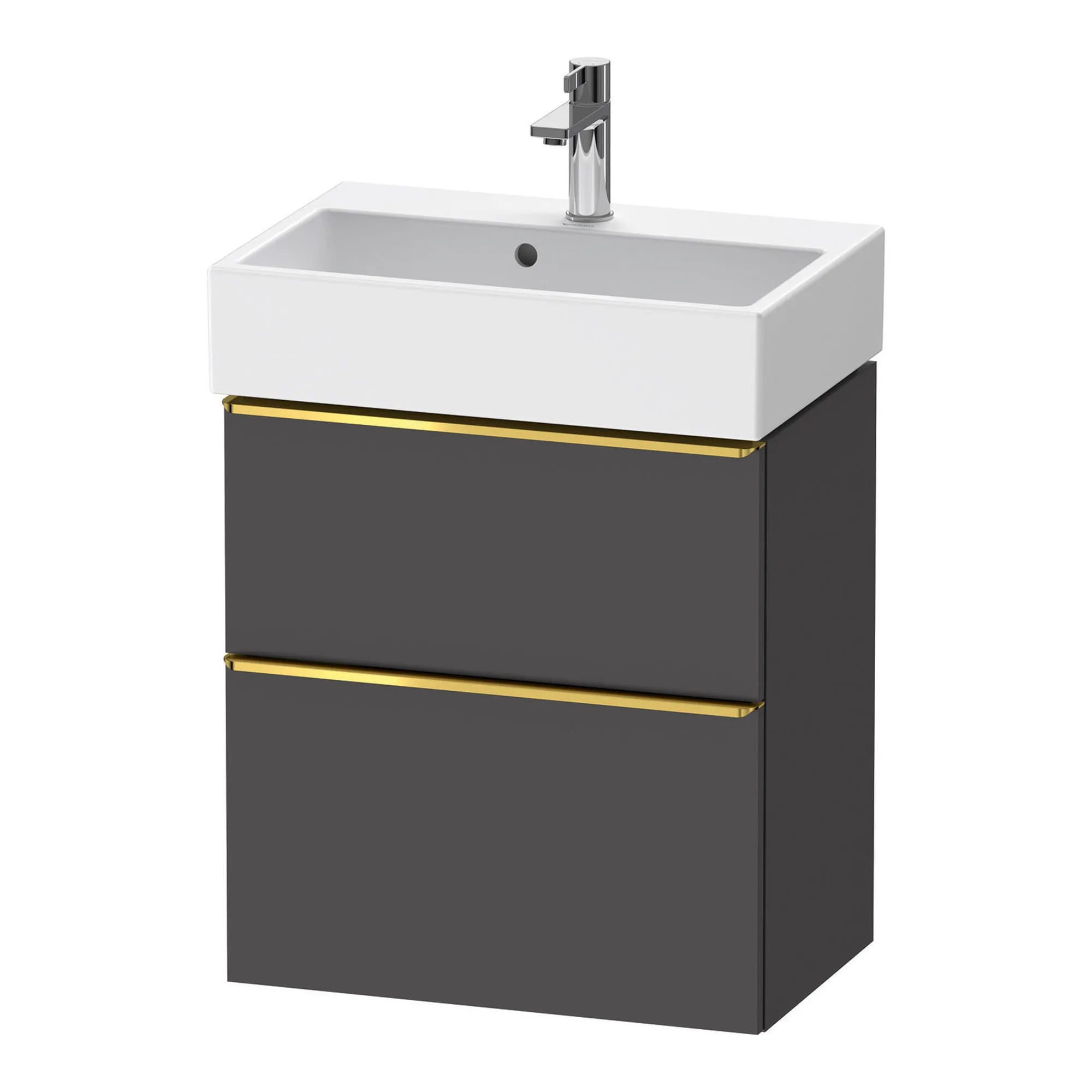 Duravit D-Neo Wall Mounted 2-Drawer Vanity Unit With Vero Air Ceramic Basin - Matt Graphite