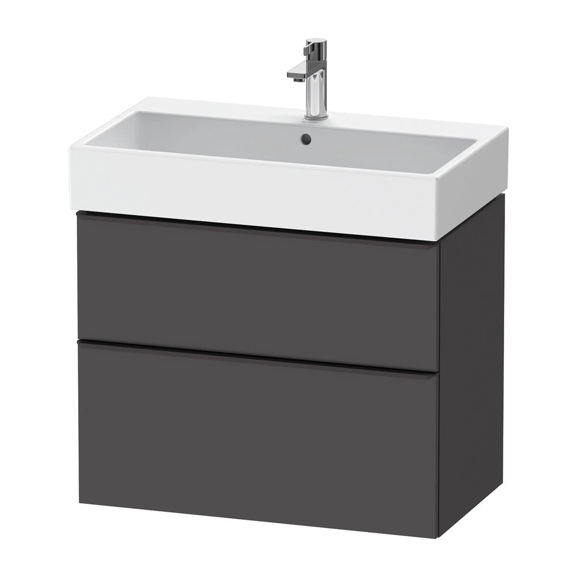 Duravit D-Neo Wall Mounted 2-Drawer Vanity Unit With Vero Air Ceramic Basin - Matt Graphite