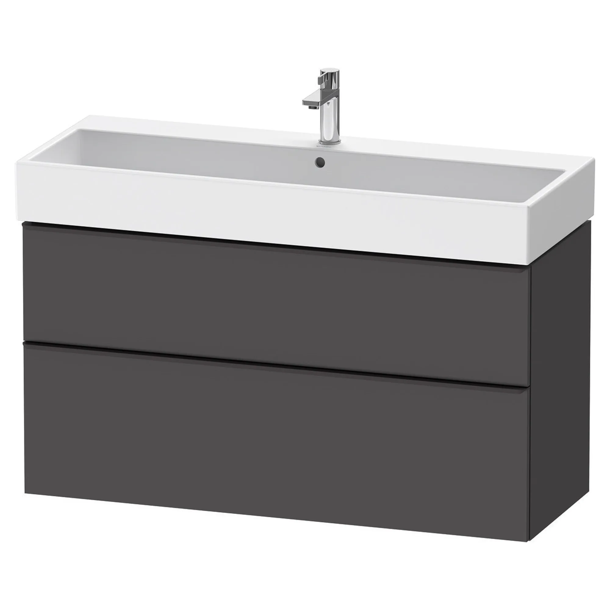 Duravit D-Neo Wall Mounted 2-Drawer Vanity Unit With Vero Air Ceramic Basin - Matt Graphite