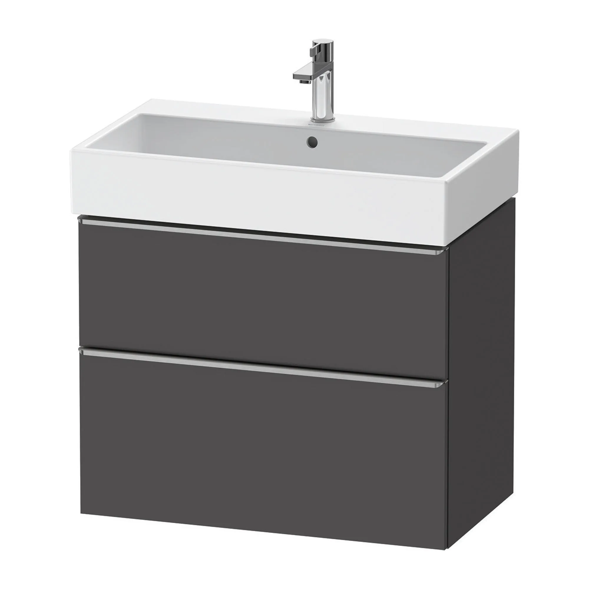 Duravit D-Neo Wall Mounted 2-Drawer Vanity Unit With Vero Air Ceramic Basin - Matt Graphite