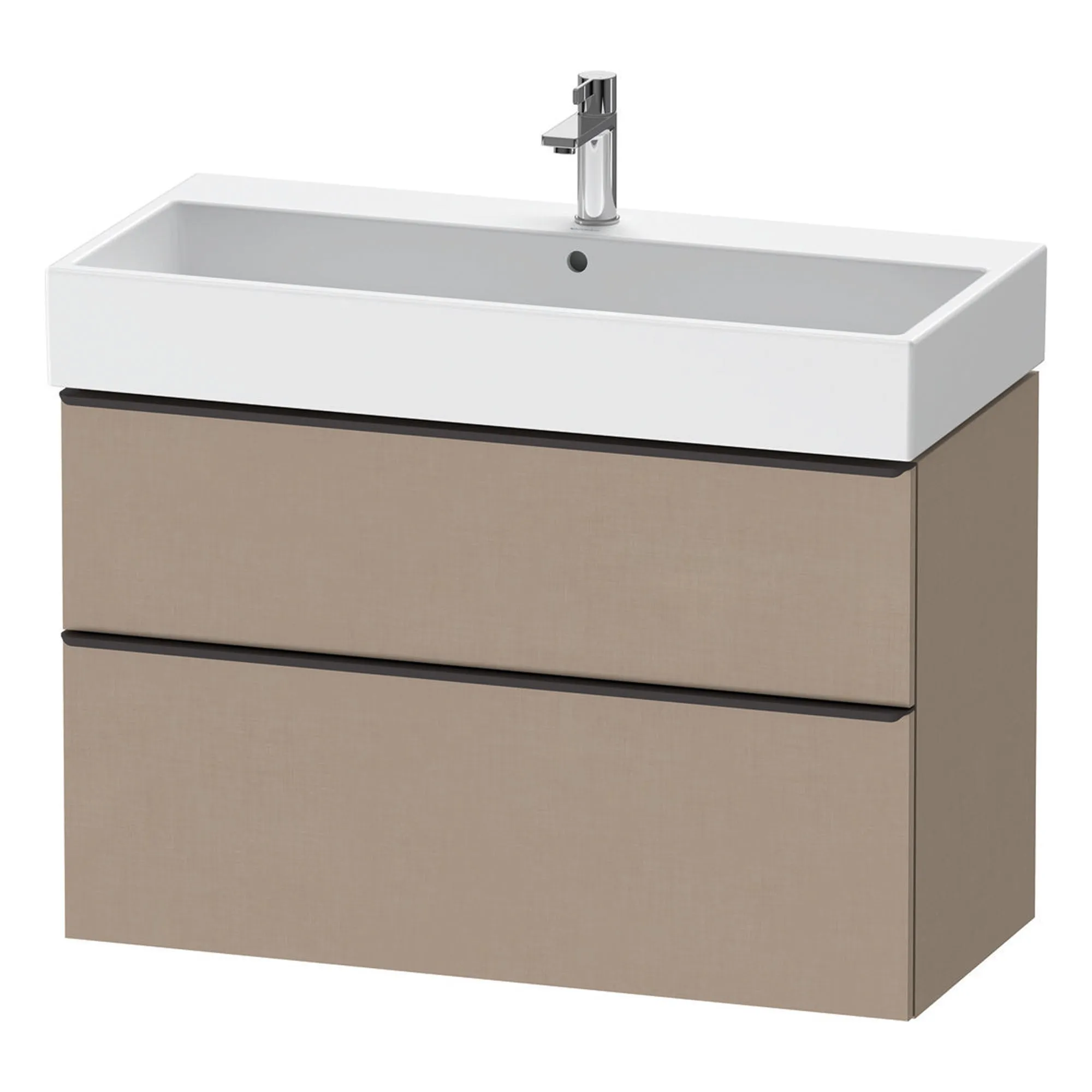 Duravit D-Neo Wall Mounted 2-Drawer Vanity Unit With Vero Air Ceramic Basin - Matt Linen